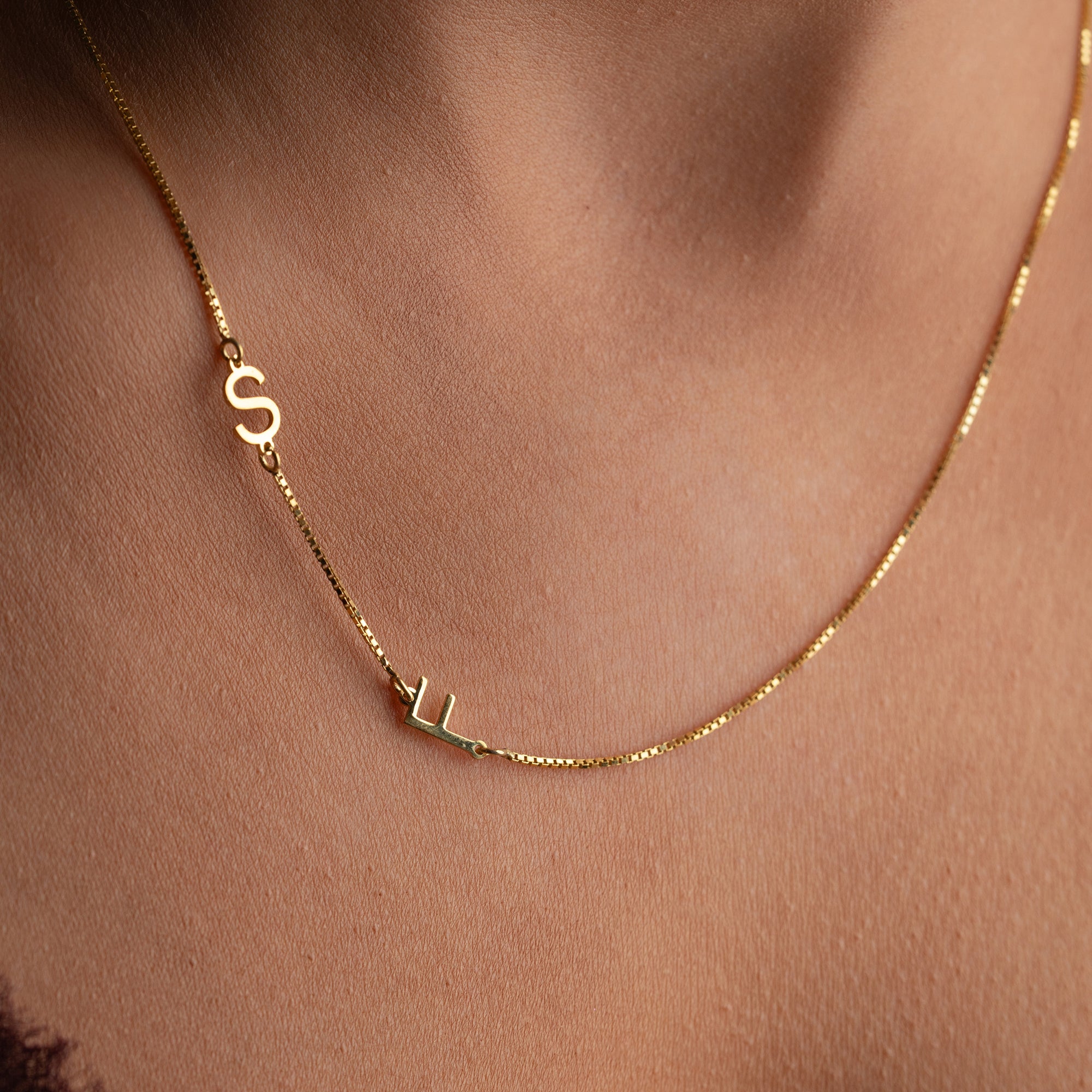 CUBIC DUO BASIC BUCHSTABEN HALSKETTE | 925 SILBER