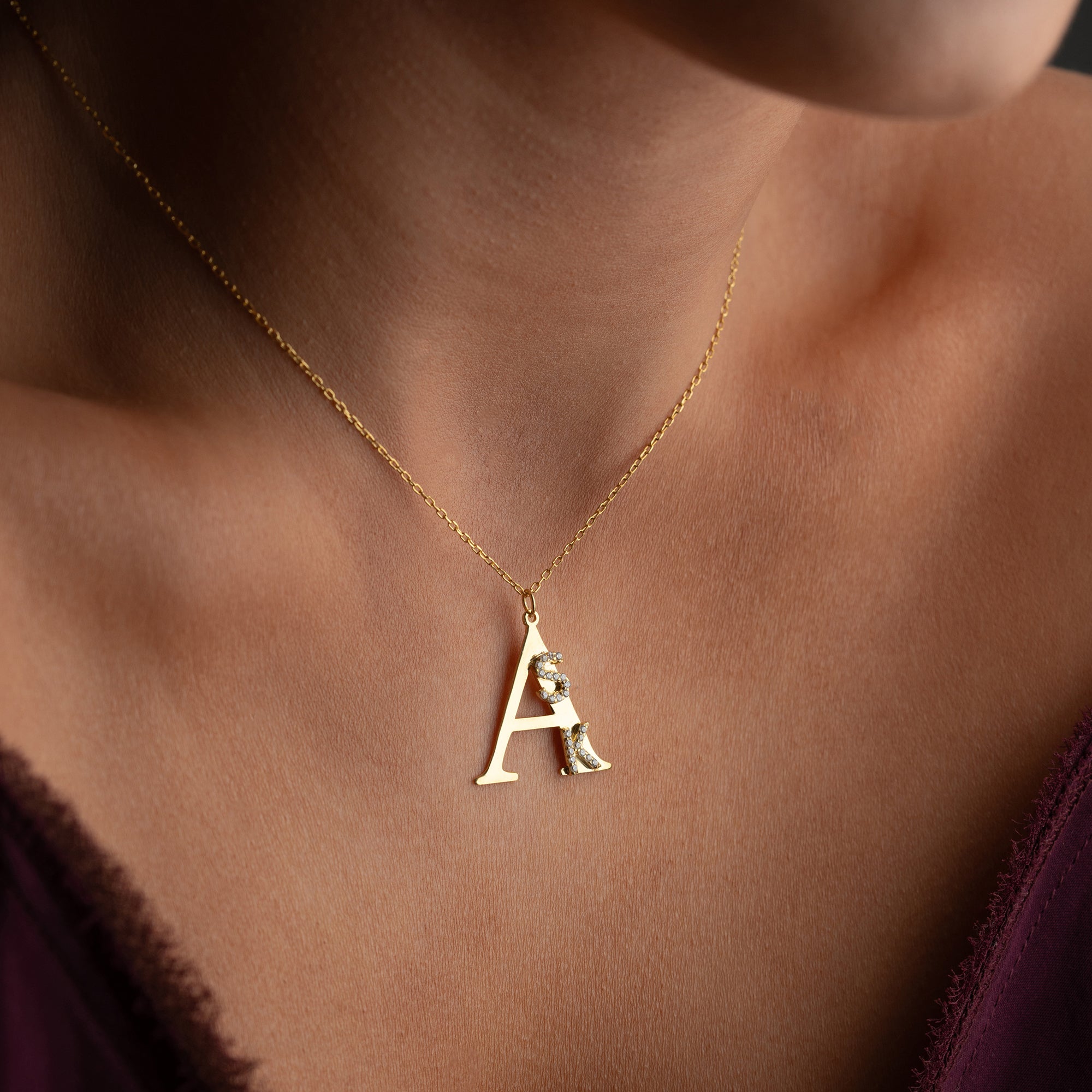 LARGE LETTER CHAIN WITH INITIALS | 925 SILVER