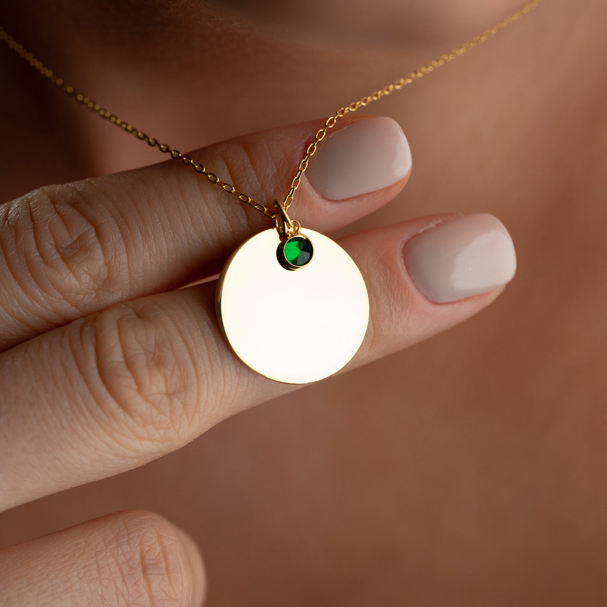 Birthstone plaque necklace | 925 silver