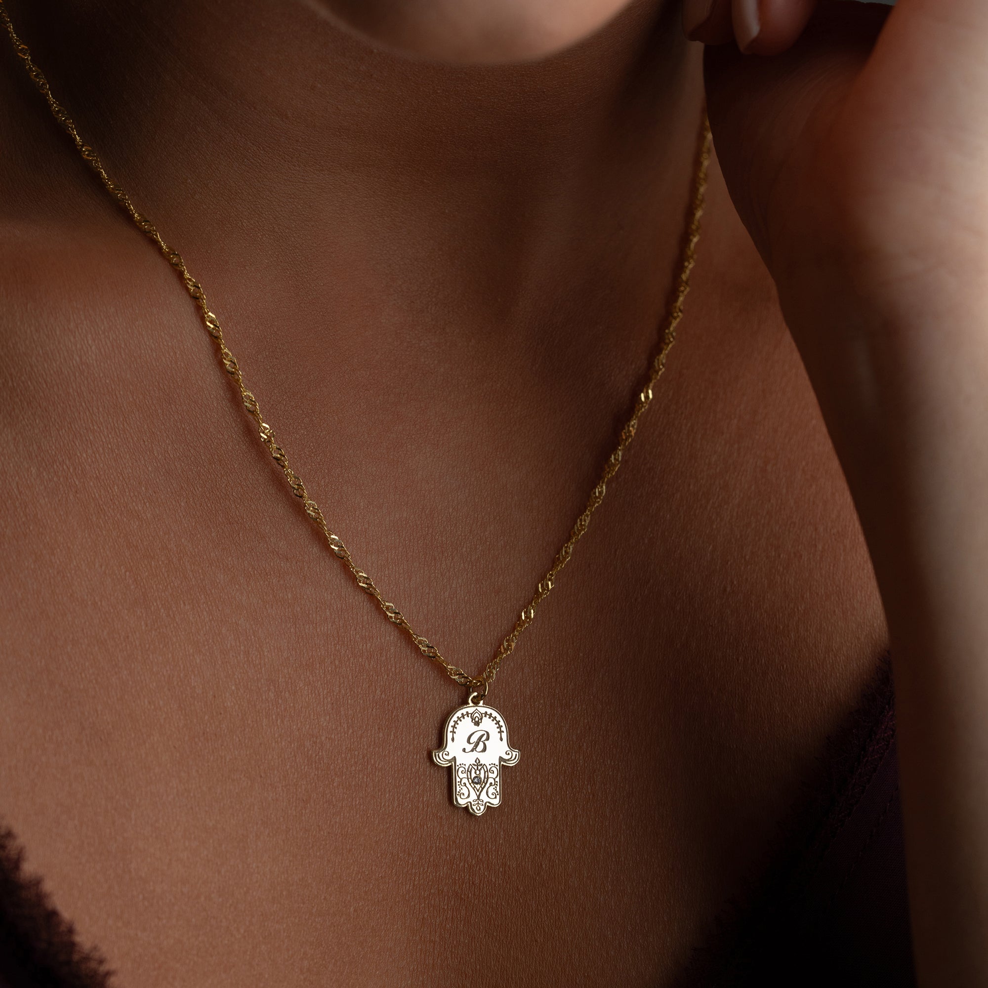 Fatima's Hand with Desired Letter | 925 Silver