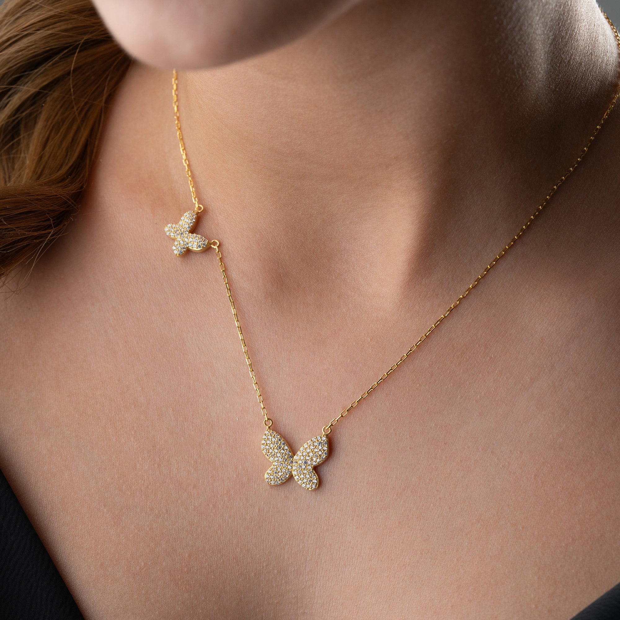 BUTTERFLY DUO NECKLACE - 925 SILBER