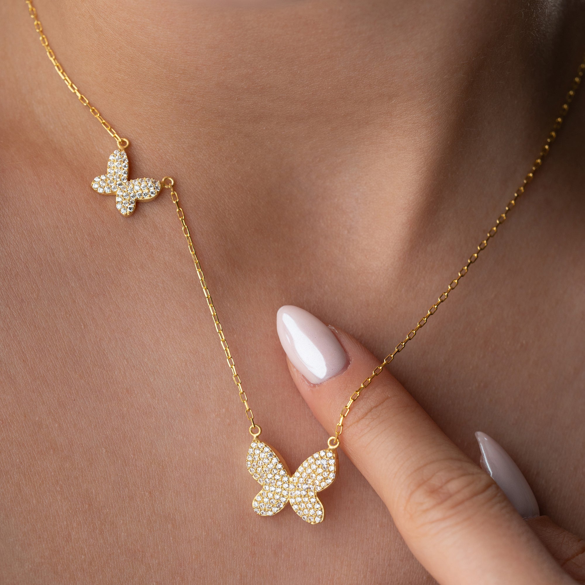 BUTTERFLY DUO NECKLACE - 925 SILBER