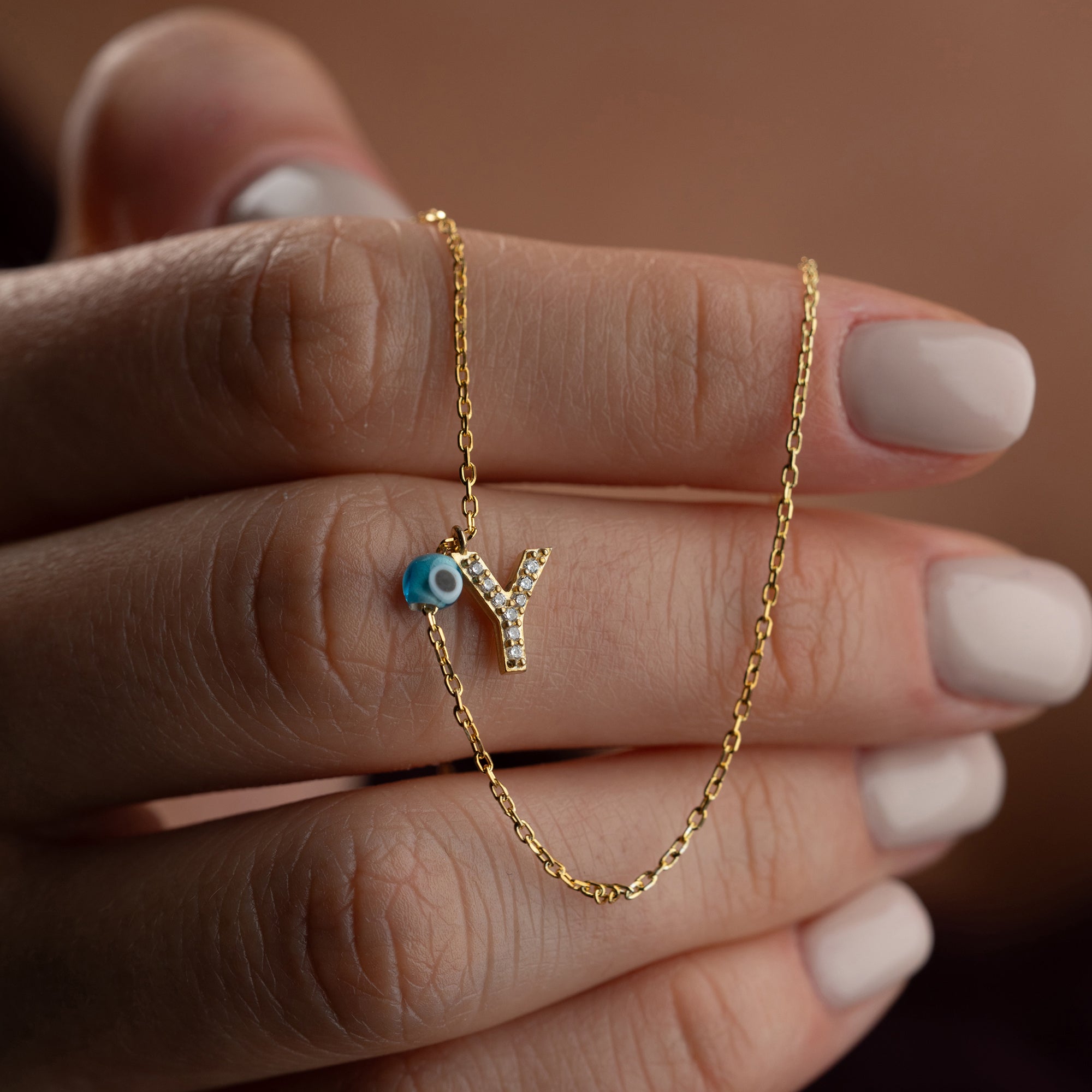 BUCHSTABENKETTE MIT NAZAR | 925 SILBER