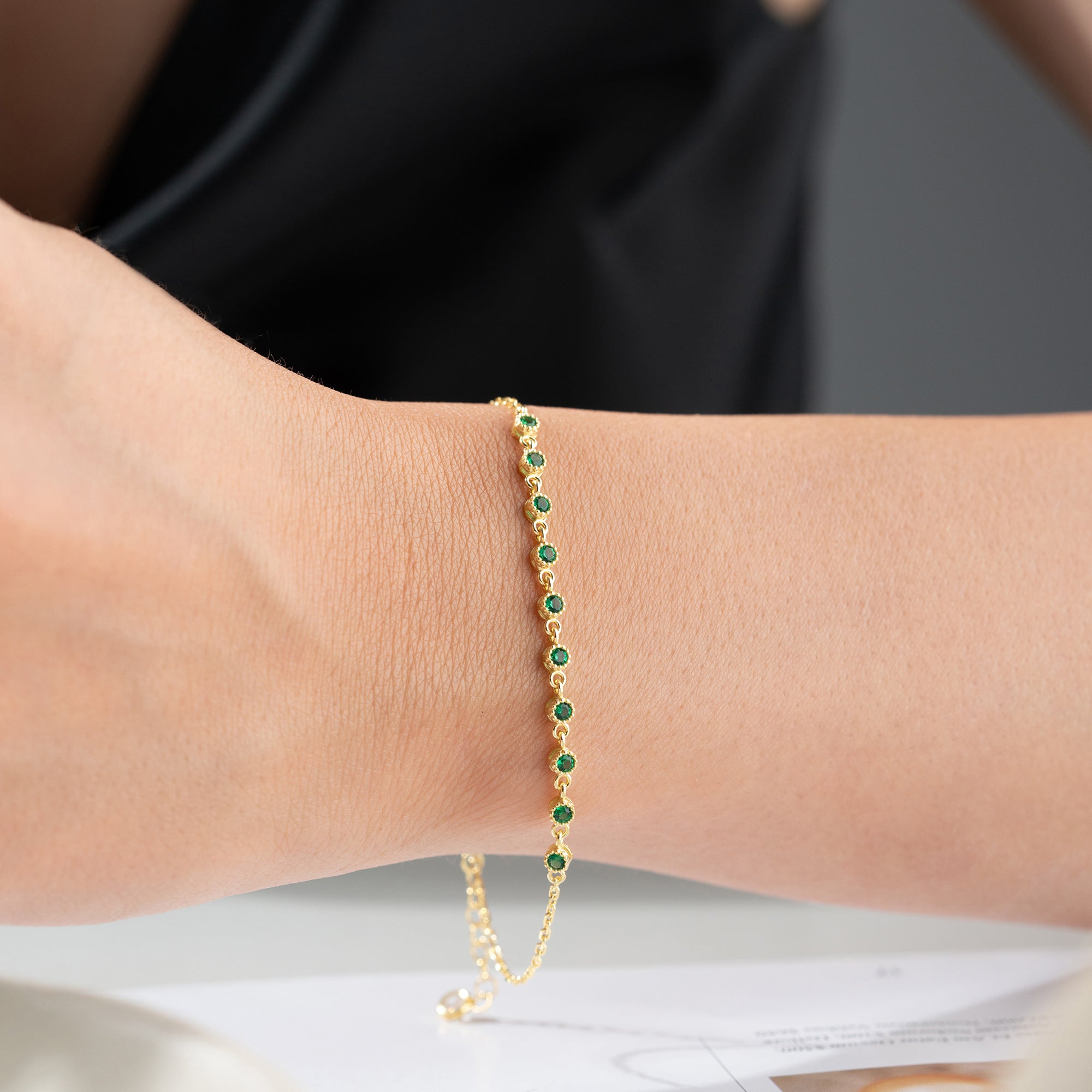 LIZI GREEN ARMBAND | 925 SILBER