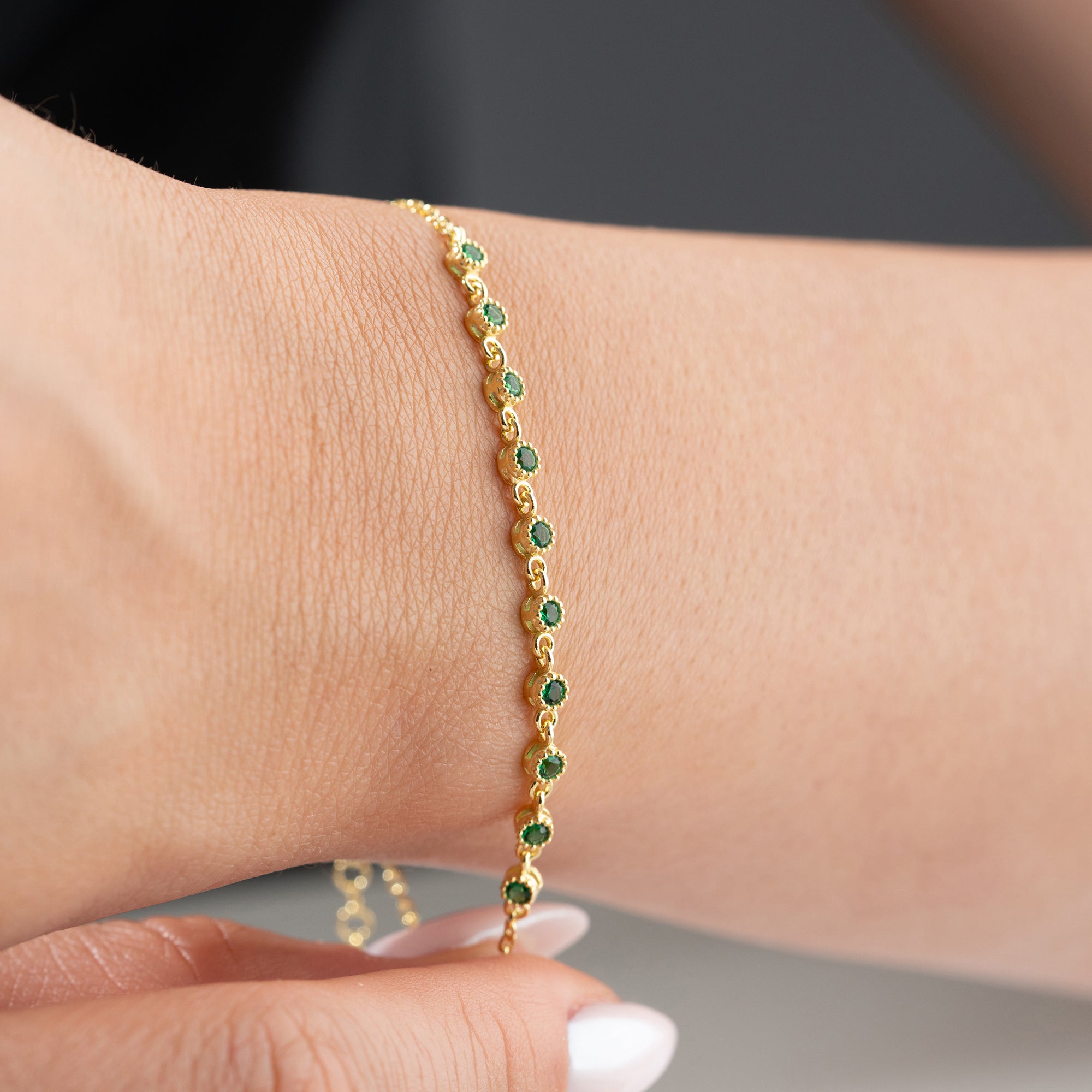 LIZI GREEN ARMBAND | 925 SILBER