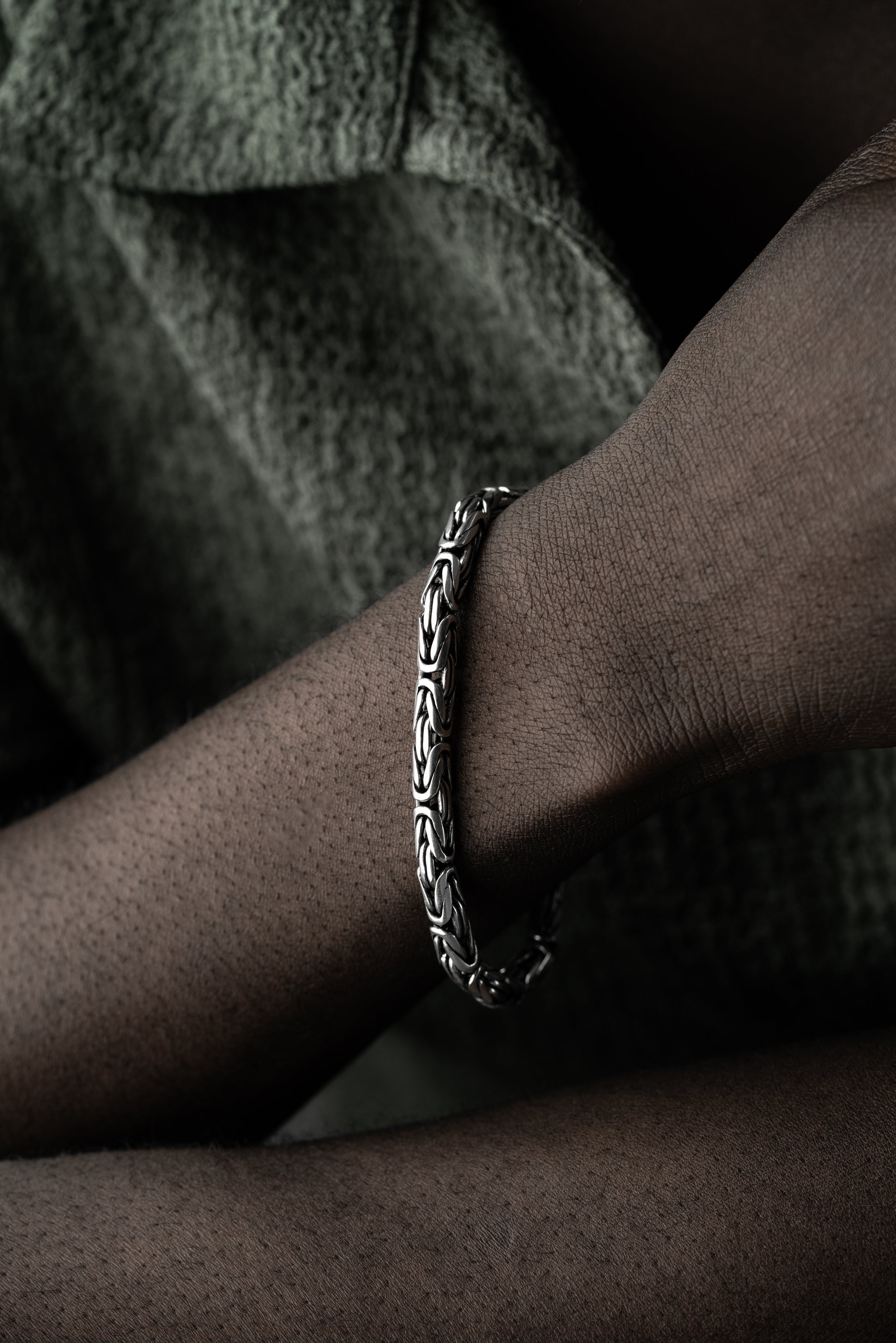 KÖNIGSARMBAND OVAL OXIDIERT 5MM | 925 SILBER
