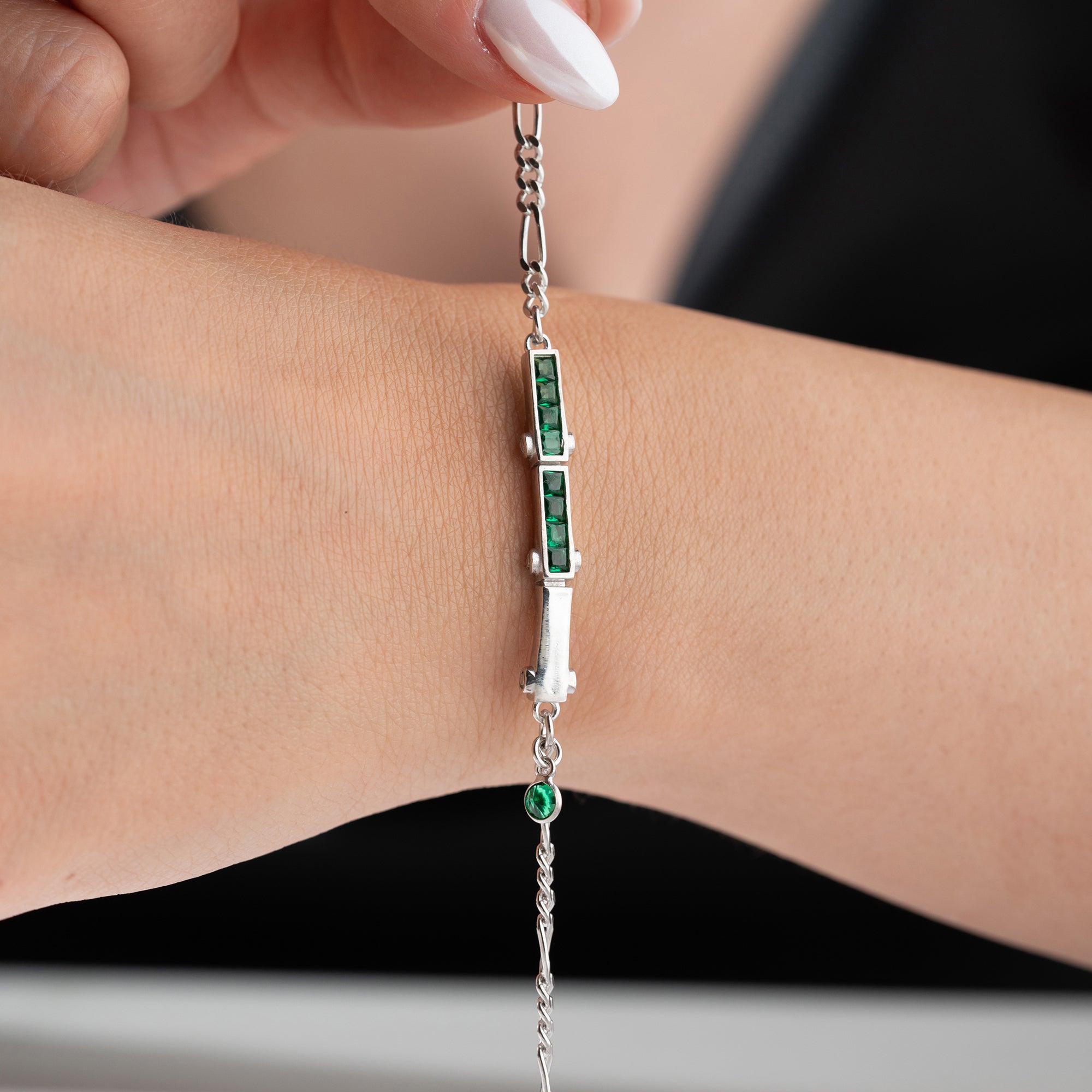 MISO GREEN ARMBAND | 925 SILBER