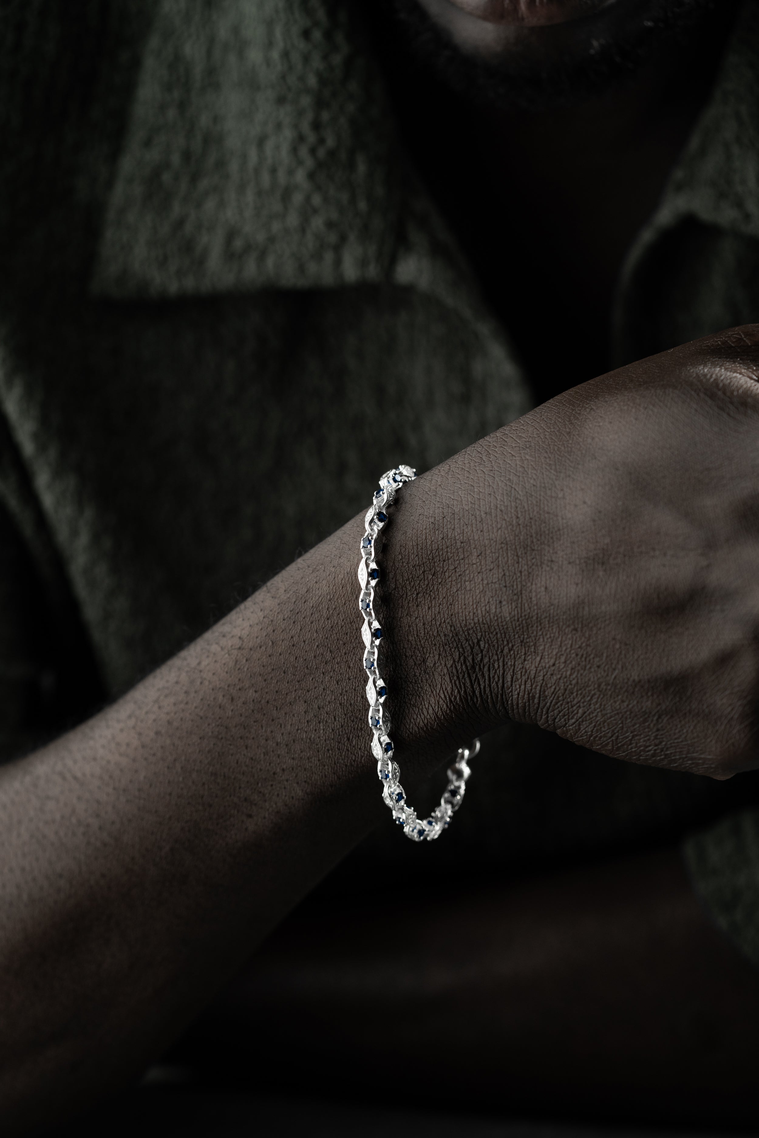 ANKER BLUE DIAMOND ARMBAND 5MM | 925 SILBER