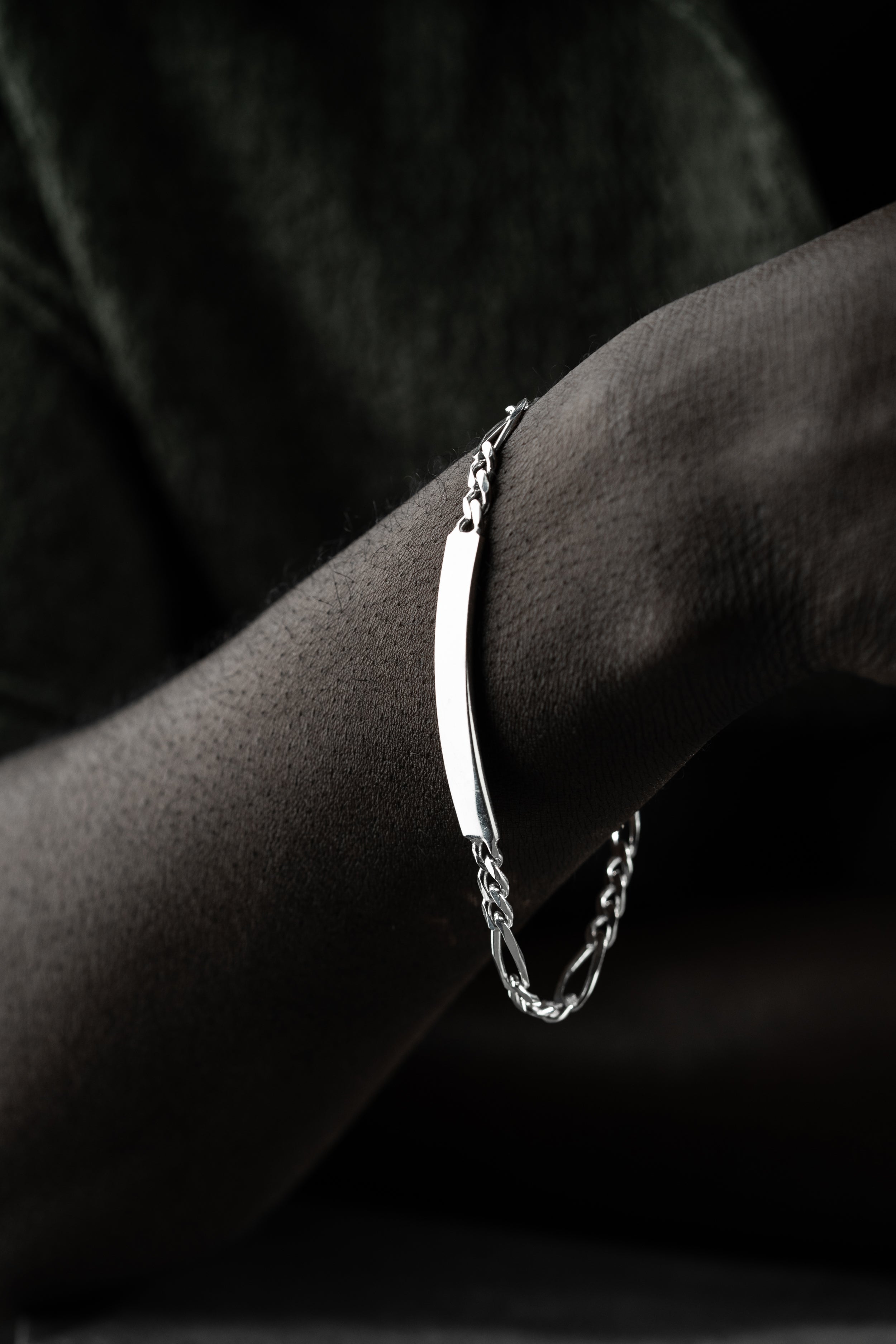 BIG FIGARO ARMBAND MIT GRAVUR | 925 SILBER