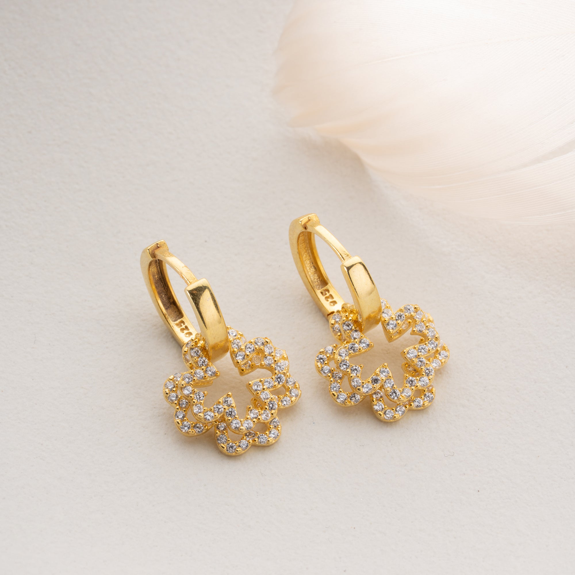 DOPPELT KLEE OHRRINGE | 925 SILBER