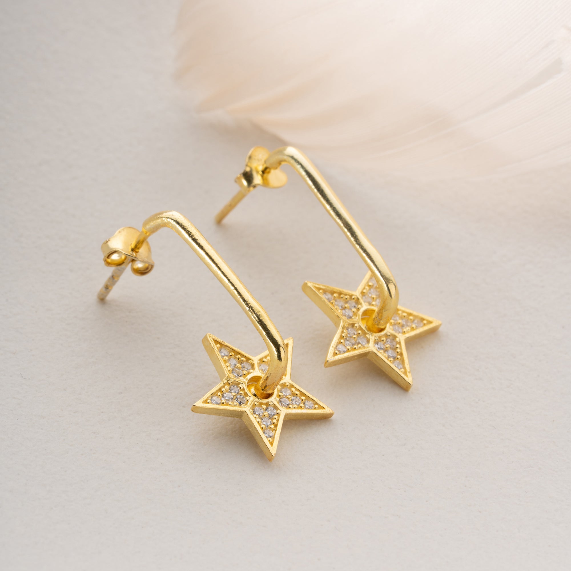 TRENDIGE STERN OHRRINGE | 925 SILBER