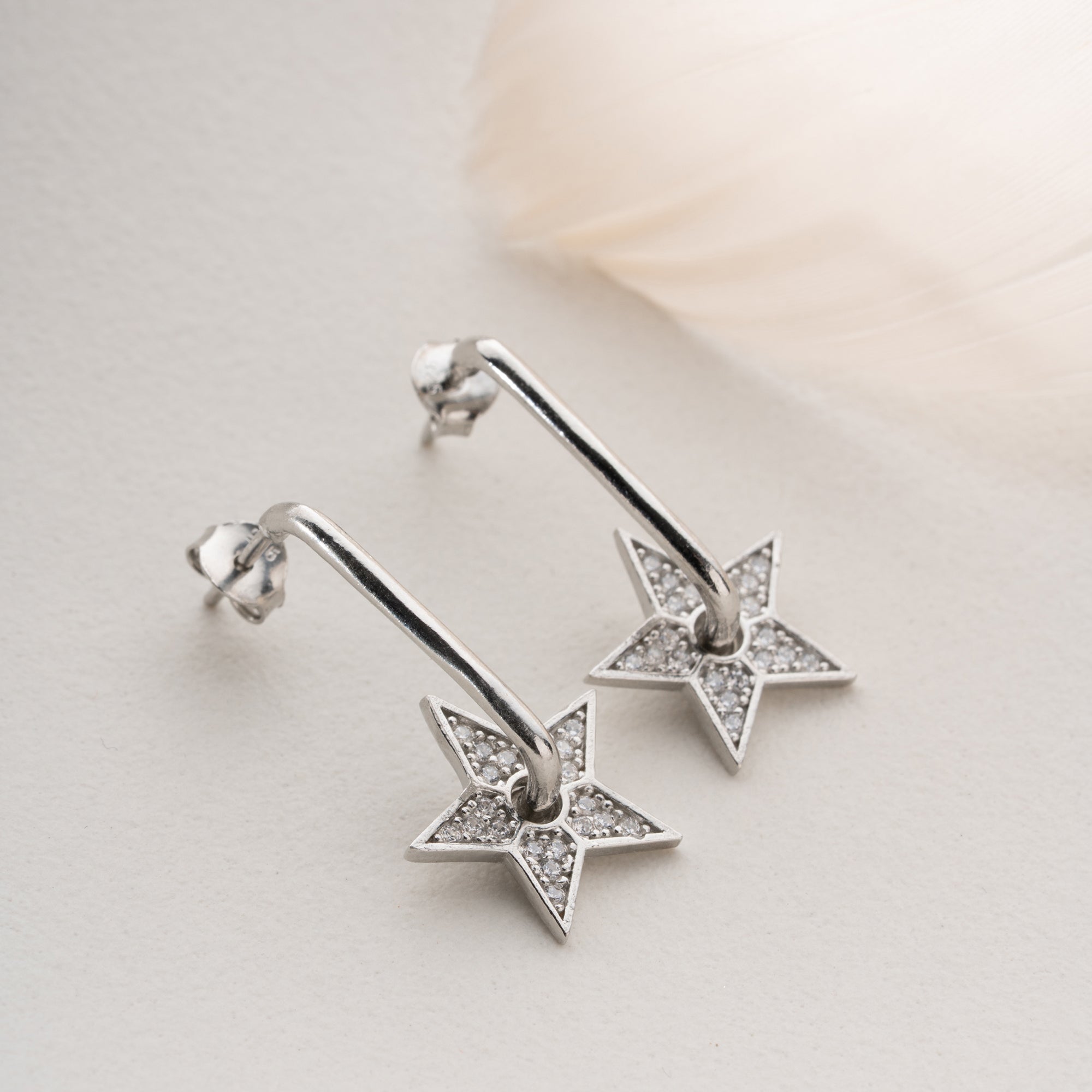 TRENDIGE STERN OHRRINGE | 925 SILBER