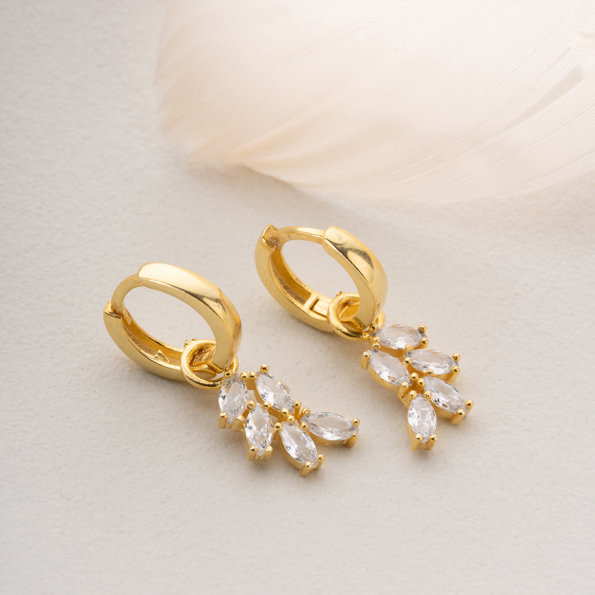 BLATTMUSTER BAGUETTE OHRRINGE | 925 SILBER