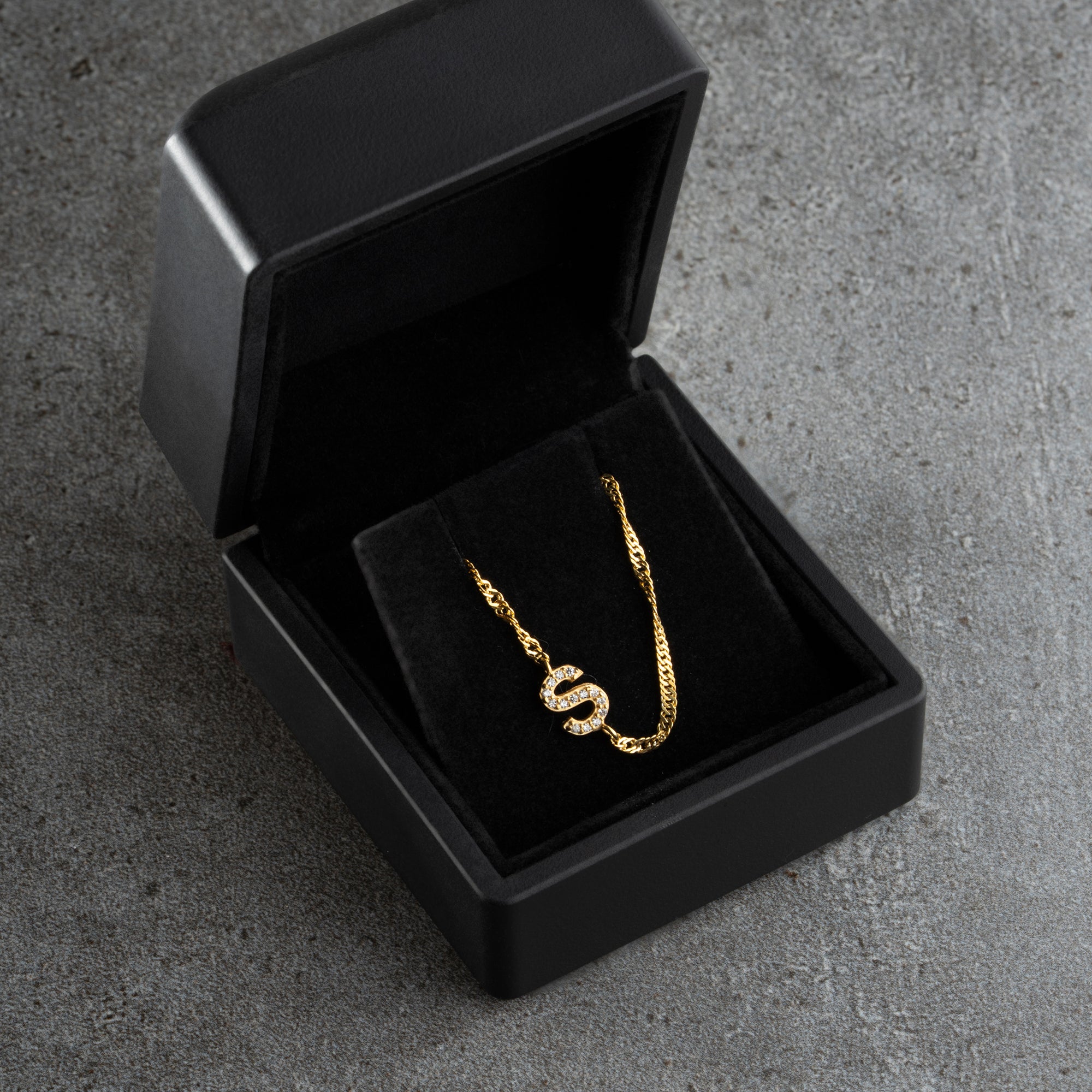 SINGAPORE ZIRCONIA LETTER NECKLACE | 925 SILVER