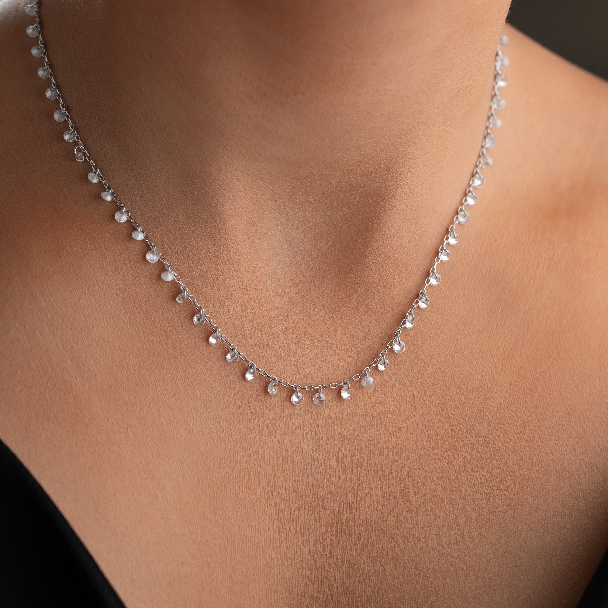 HALSKETTE MIT STEINANHANGER| 925 SILBER