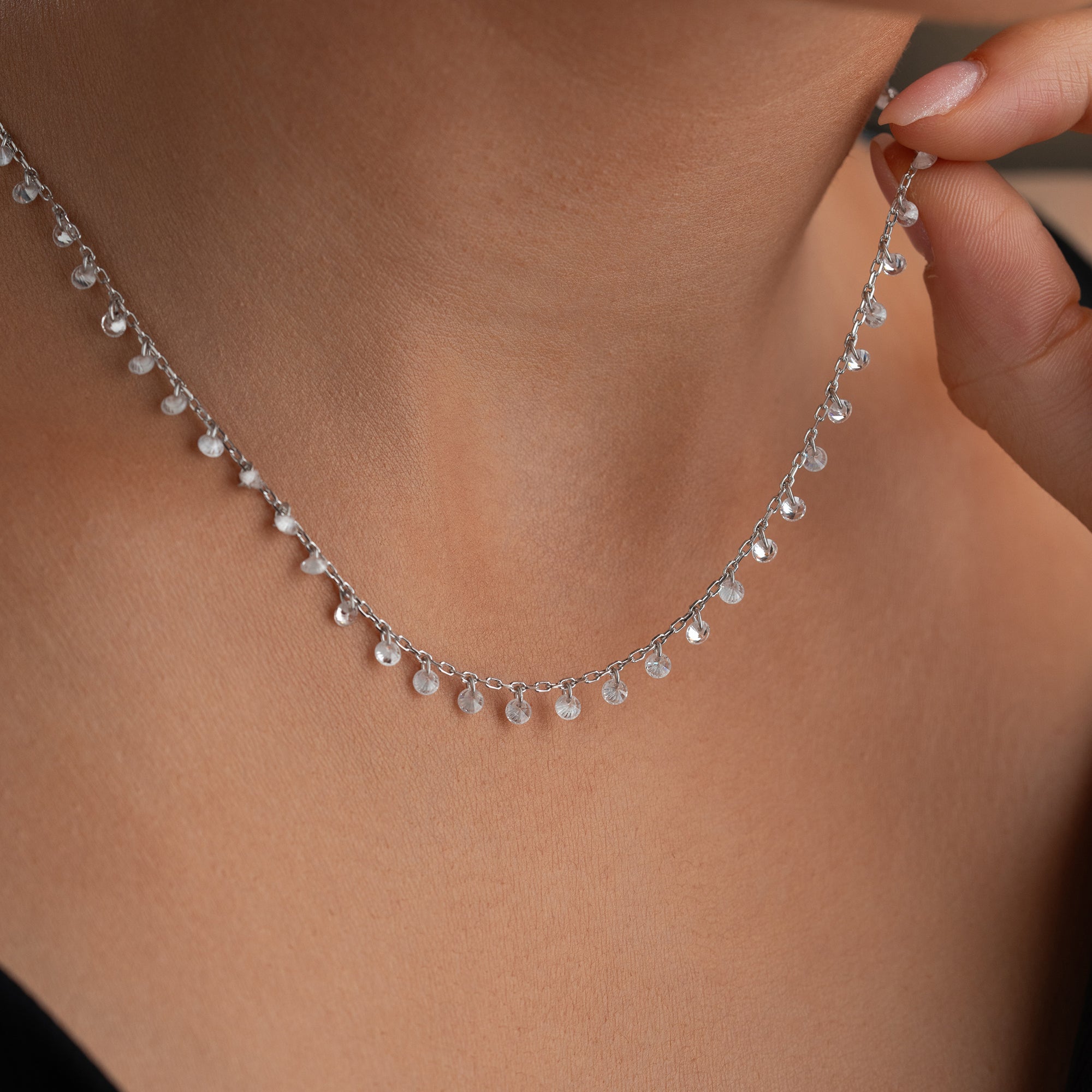 HALSKETTE MIT STEINANHANGER| 925 SILBER