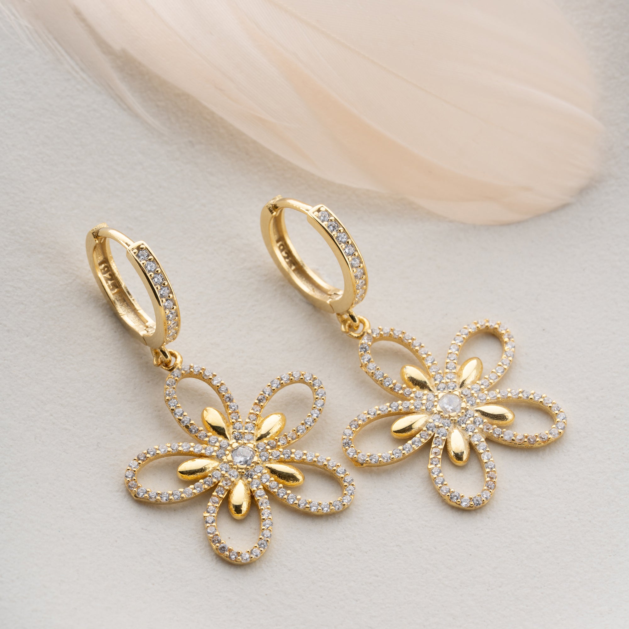 Zirconia Cloverleaf Earrings | 925 Silver