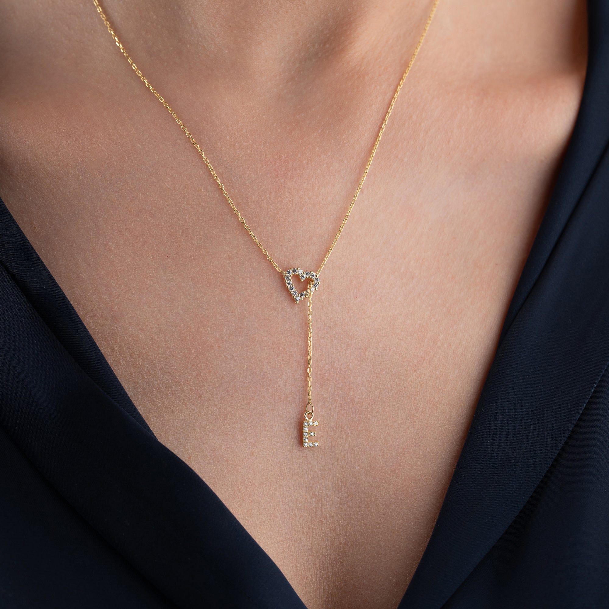 MINI HERZ BUCHSTABEN HALSKETTE | 925 SILBER