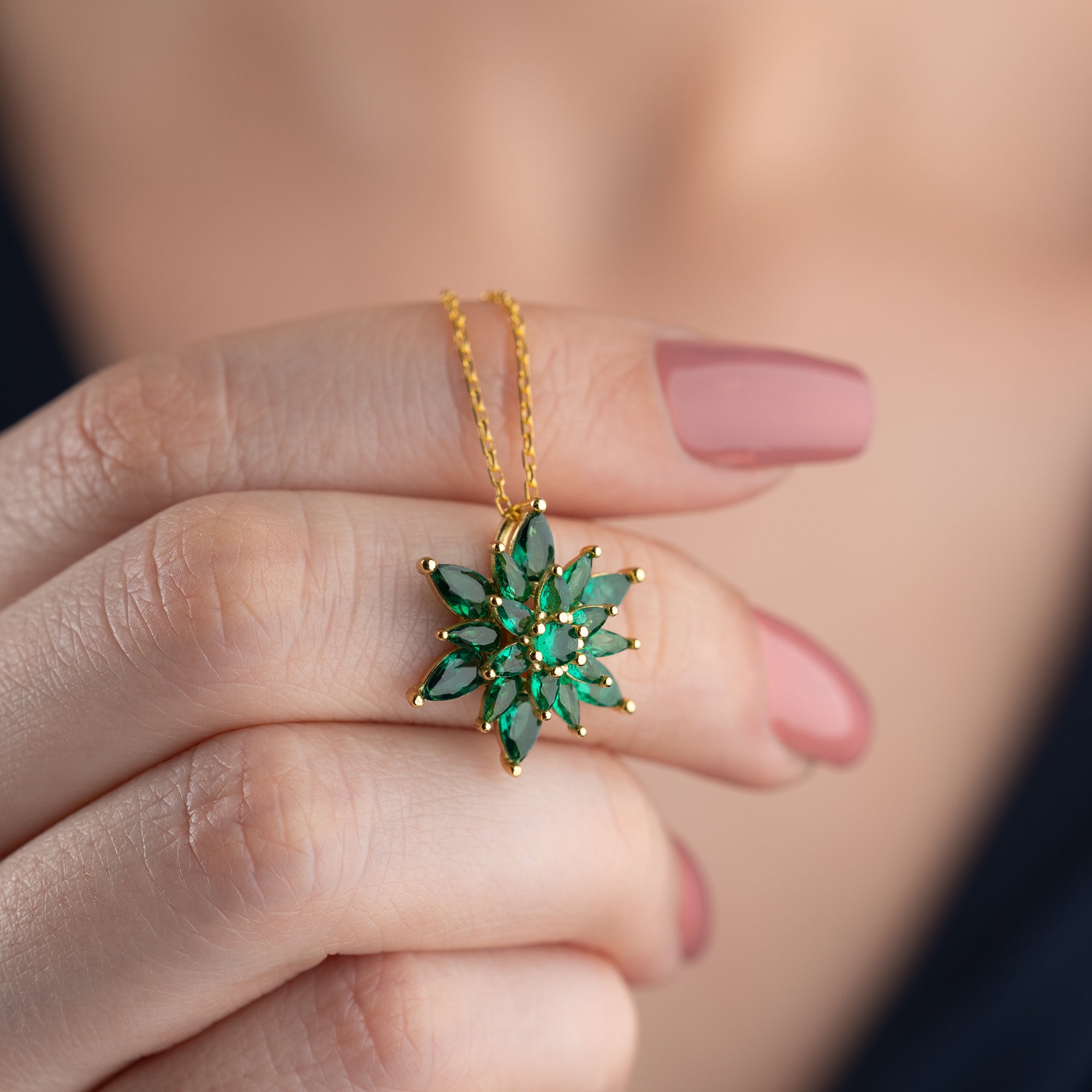 GRÜN LOTUS HALSKETTE | 925 SILBER