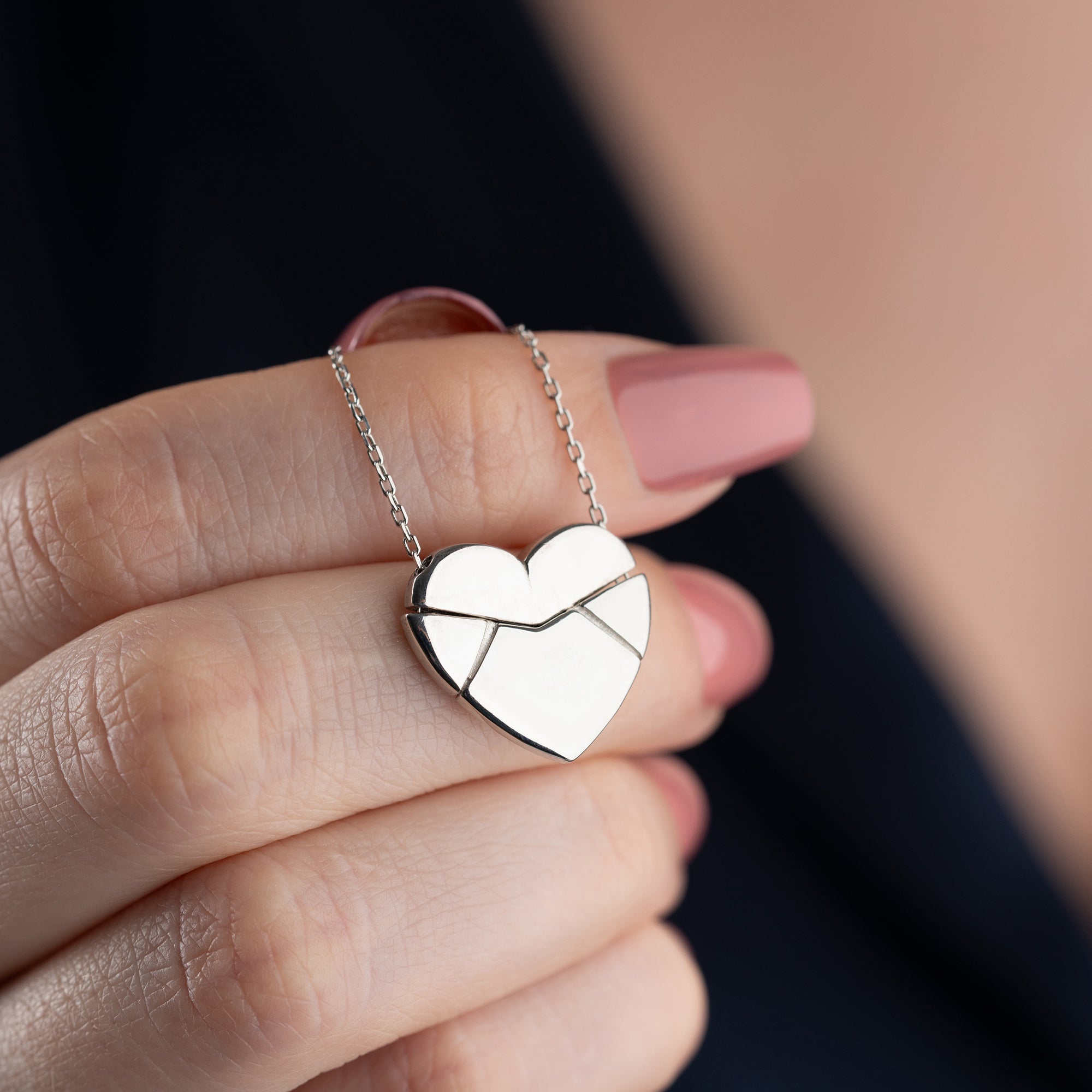 HERZ GRAVUR HALSKETTE | 925 SILBER