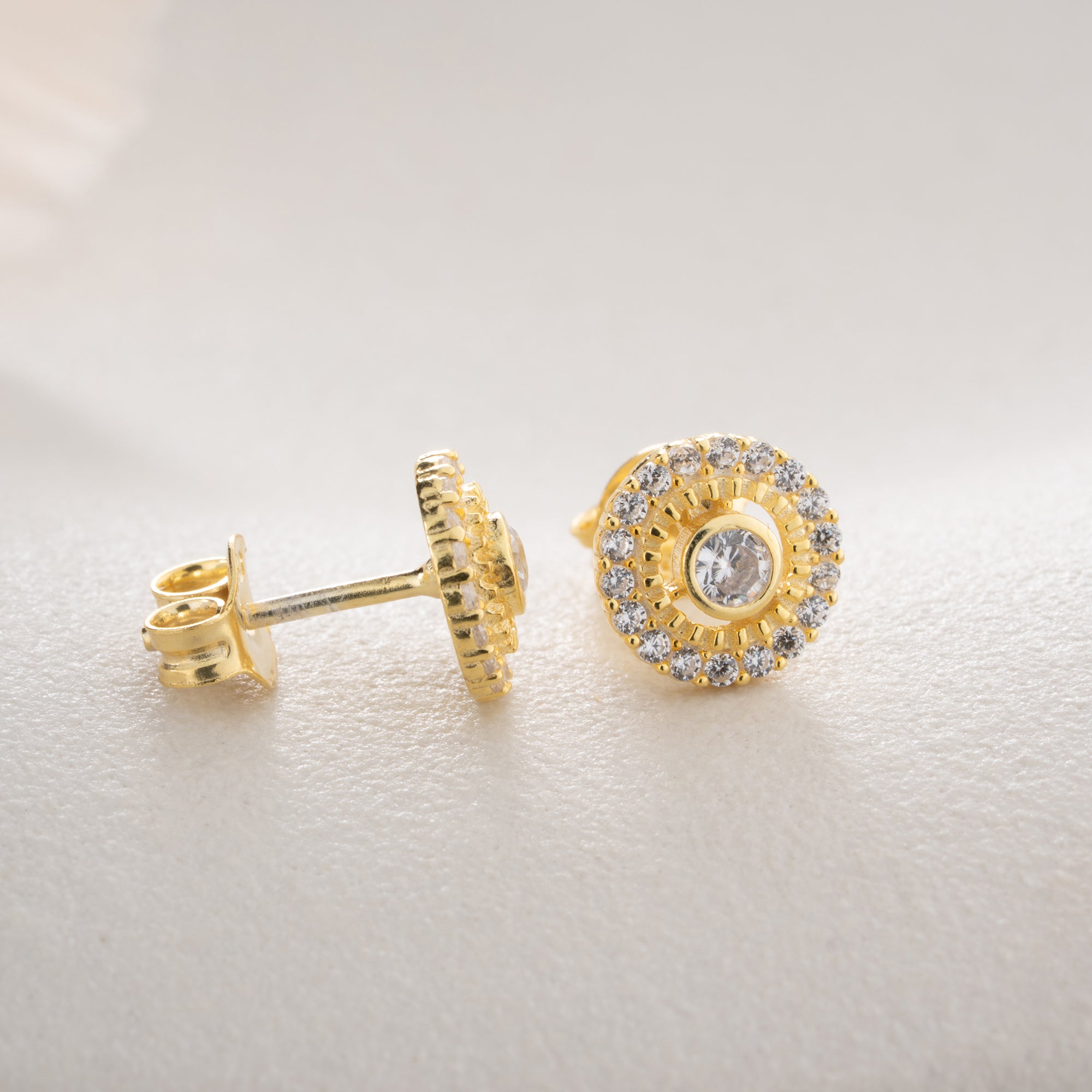 SOLITARRING MIT ZIRKONSTEIN OHRRINGE | 925 SILBER