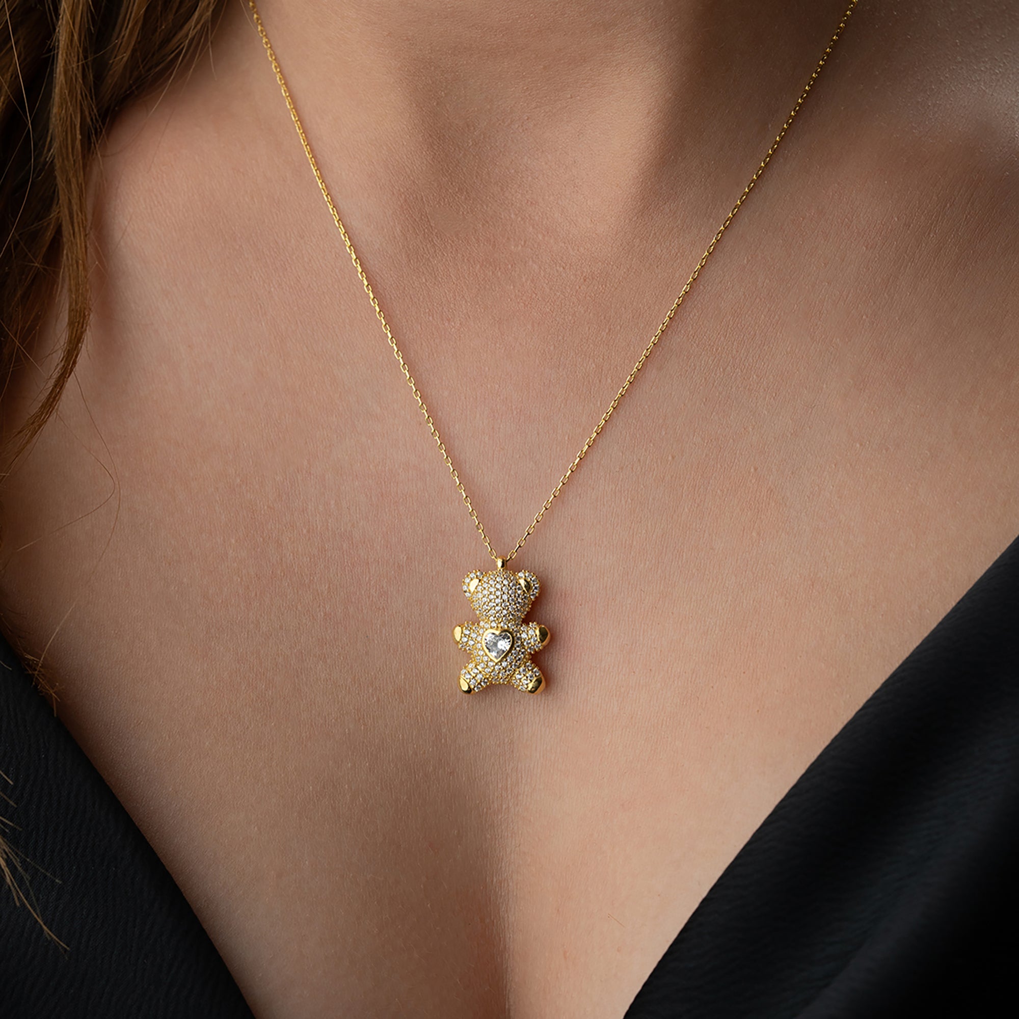 TEDDY HEART KETTE | 925 SILBER