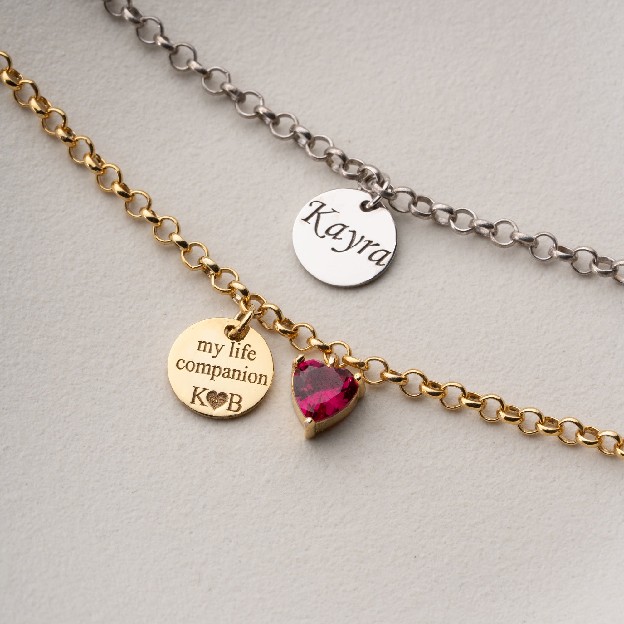 PERSONALISIERTE PLÄTTCHEN PAAR-ARMBÄNDER | 925 SILBER
