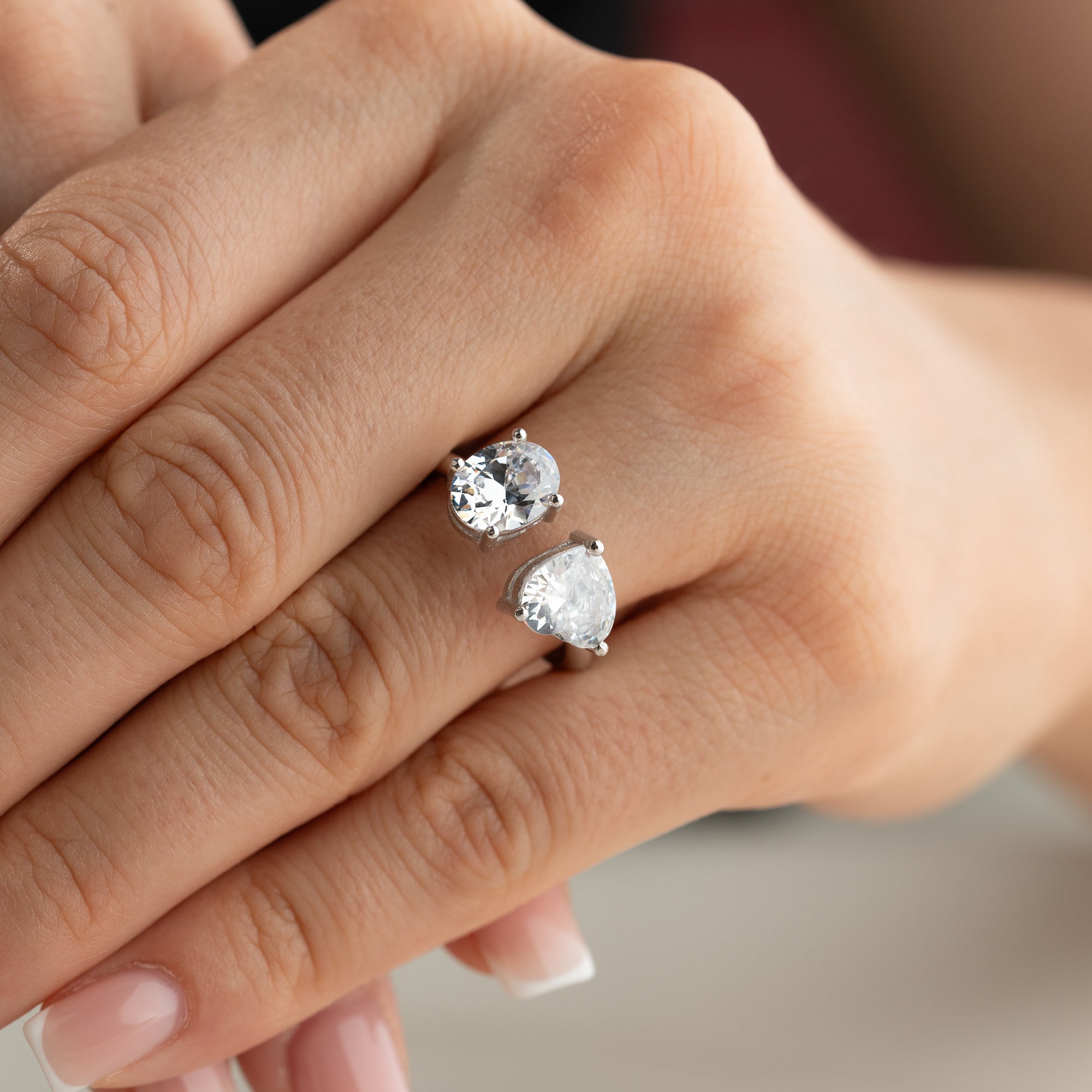 DUO DROP RING | 925 SILVER