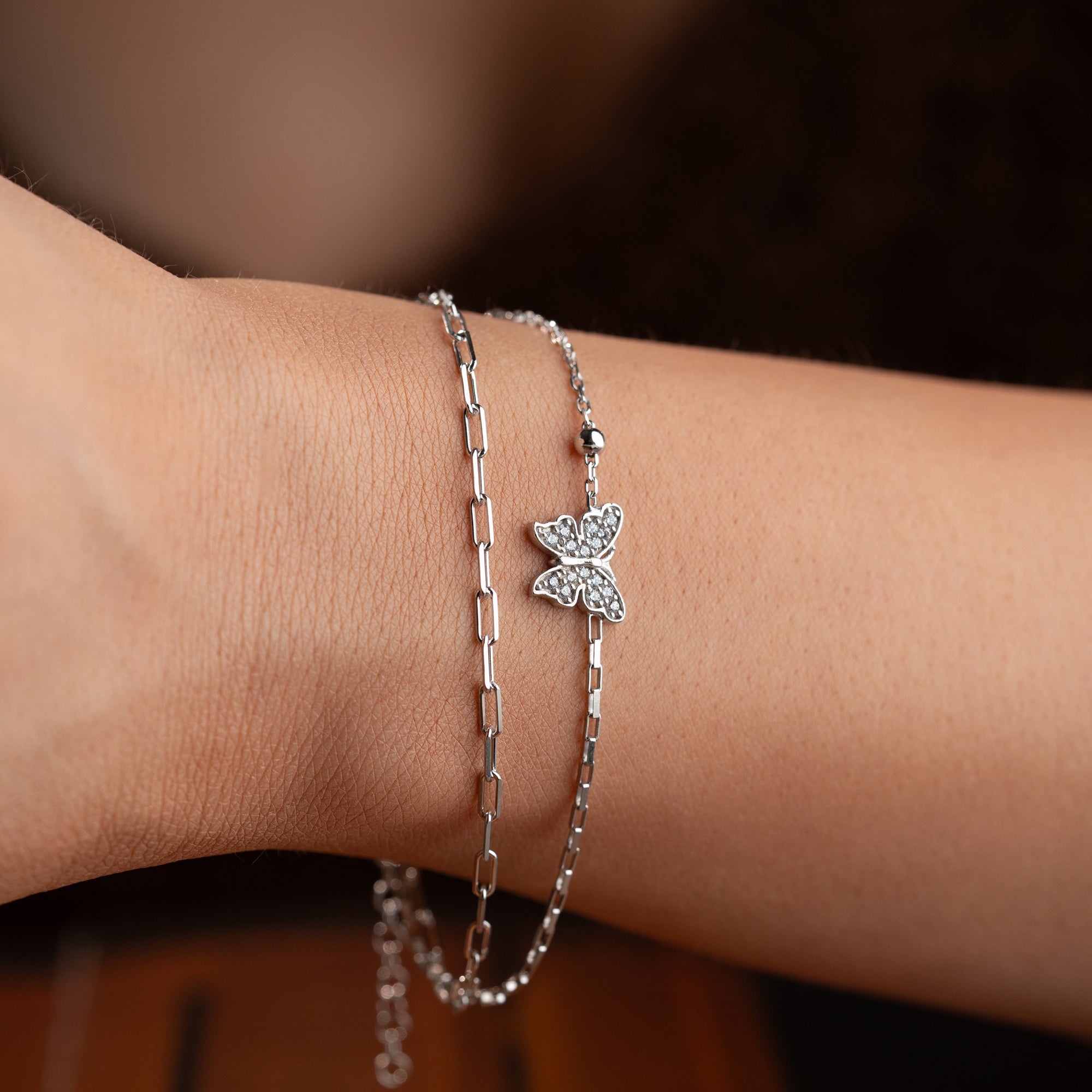 DUO BUTTERFLY ARMKETTE | 925 SILBER