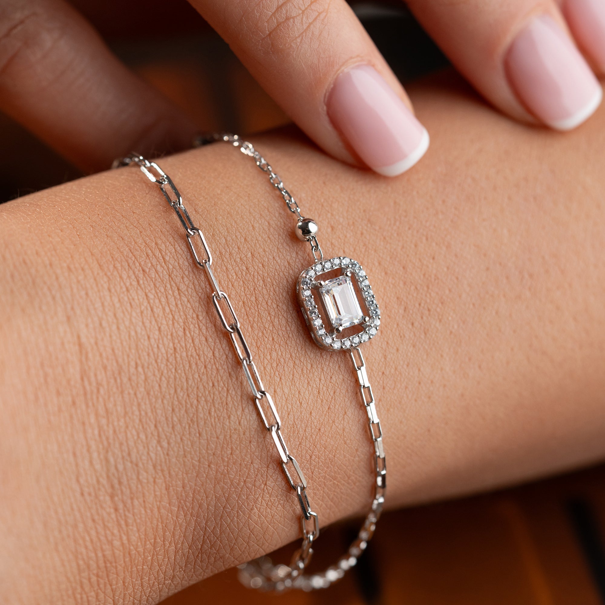 DUO BAGUETTE ARMKETTE | 925 SILBER