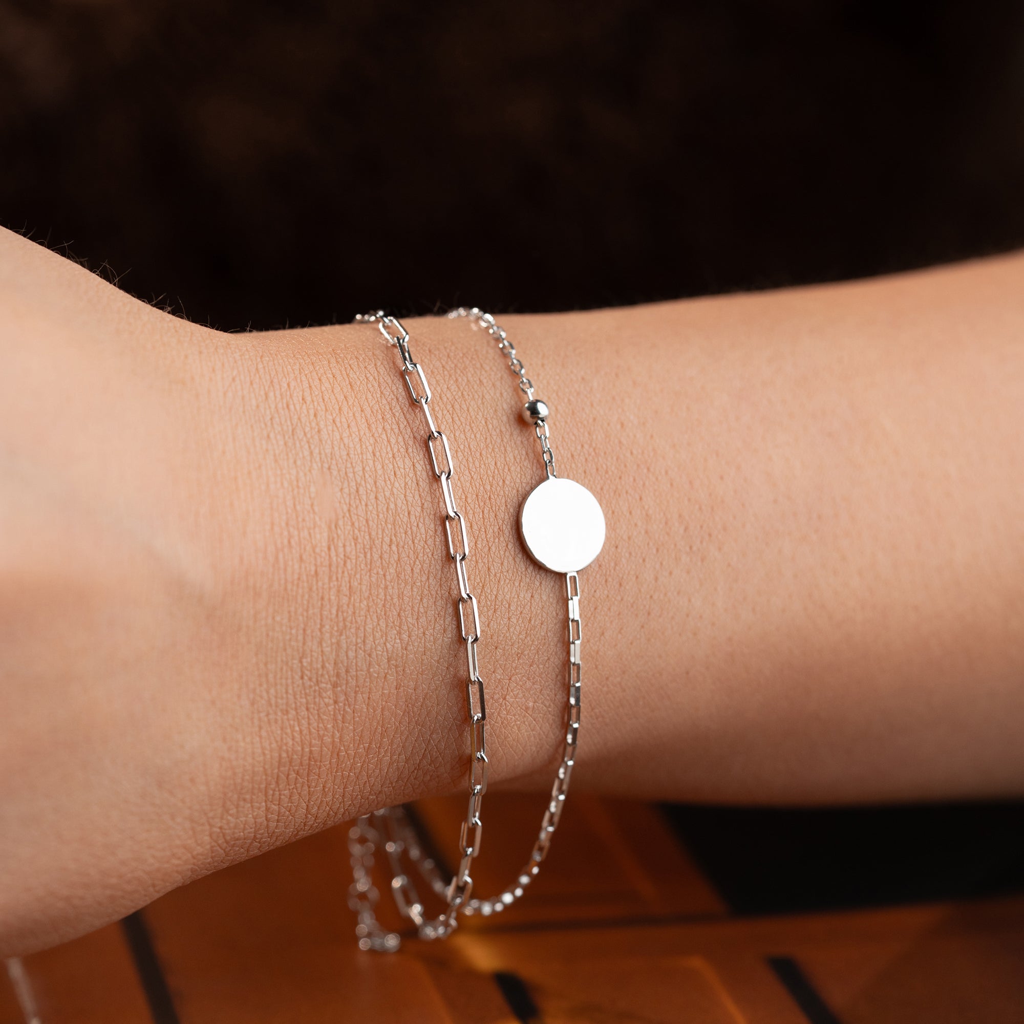 DUO STEMPEL ARMKETTE | 925 SILBER