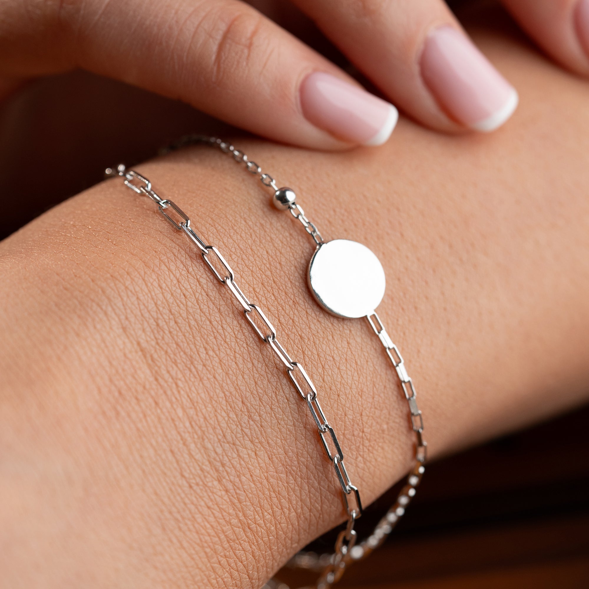 DUO STEMPEL ARMKETTE | 925 SILBER