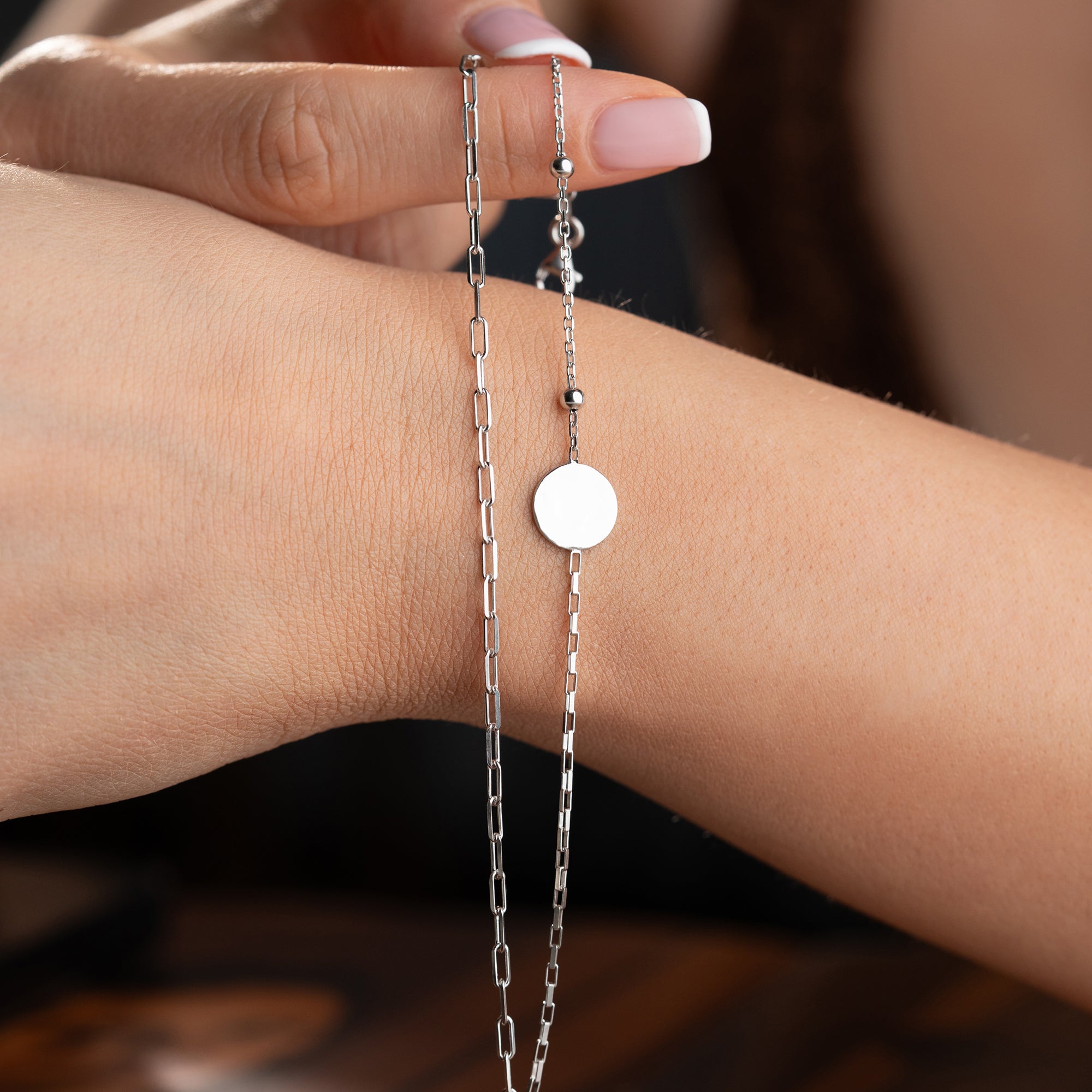 DUO STEMPEL ARMKETTE | 925 SILBER