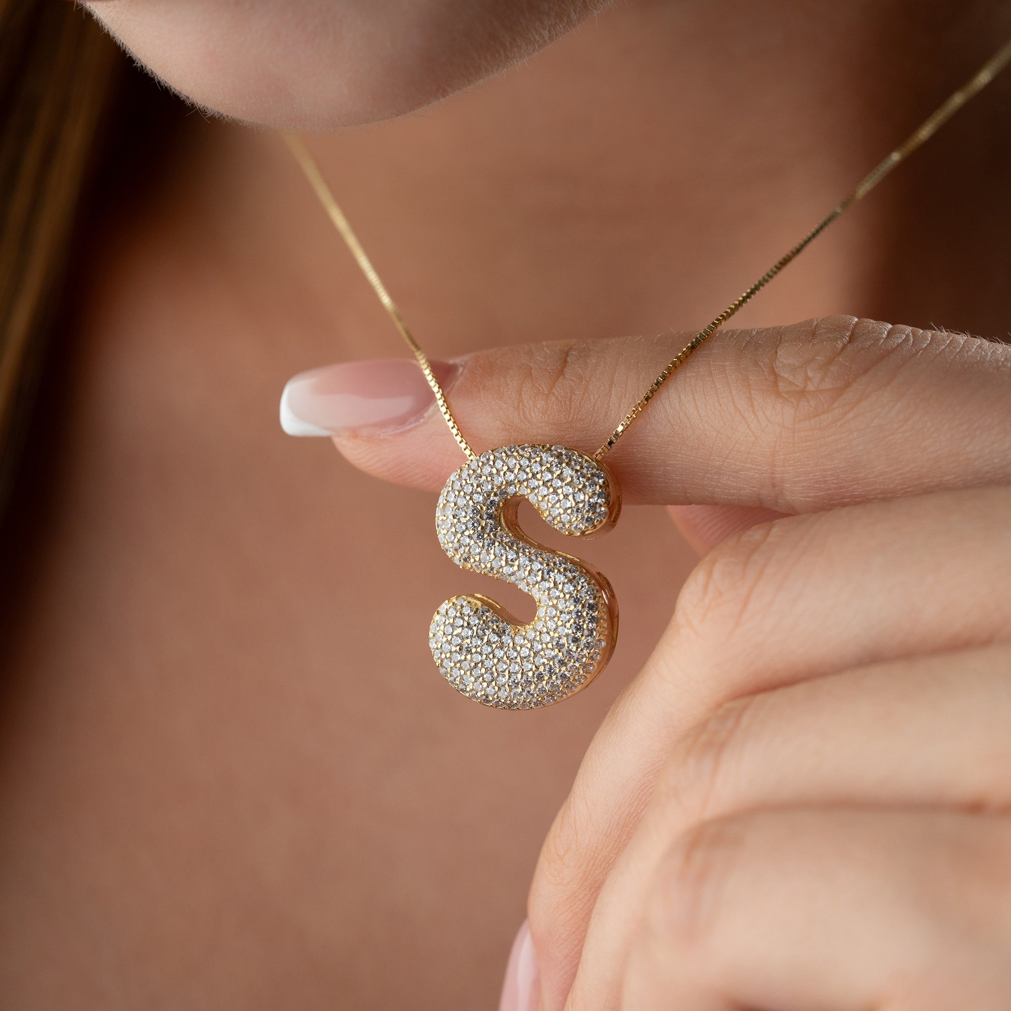 ICON BOMB ZIRKONIA BUCHSTABEN HALSKETTE | 925 SILBER