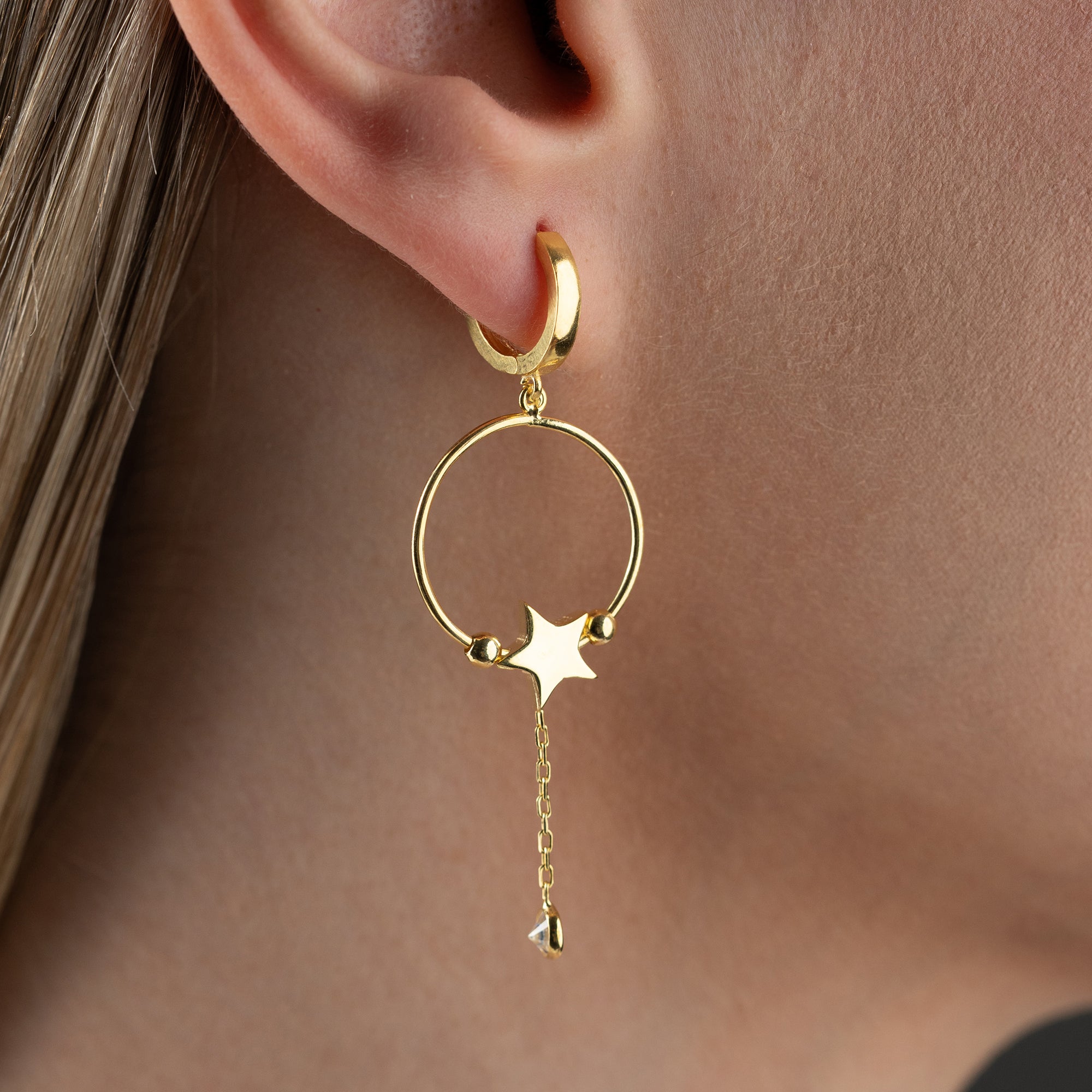 ZARTER STERNKREİS OHRRINGE | 925 SILBER