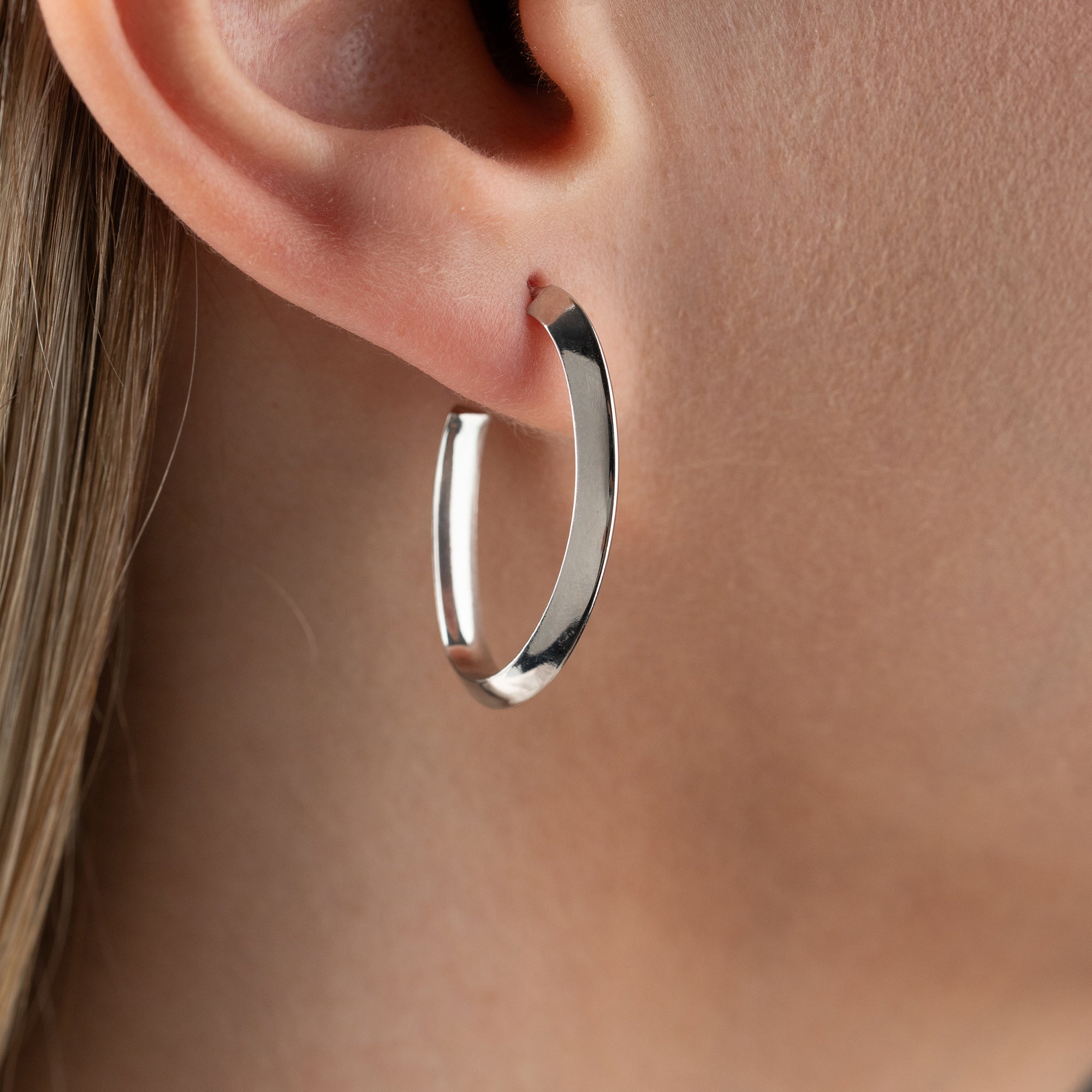 OVALER ZUG OHRRINGE | 925 SILBER