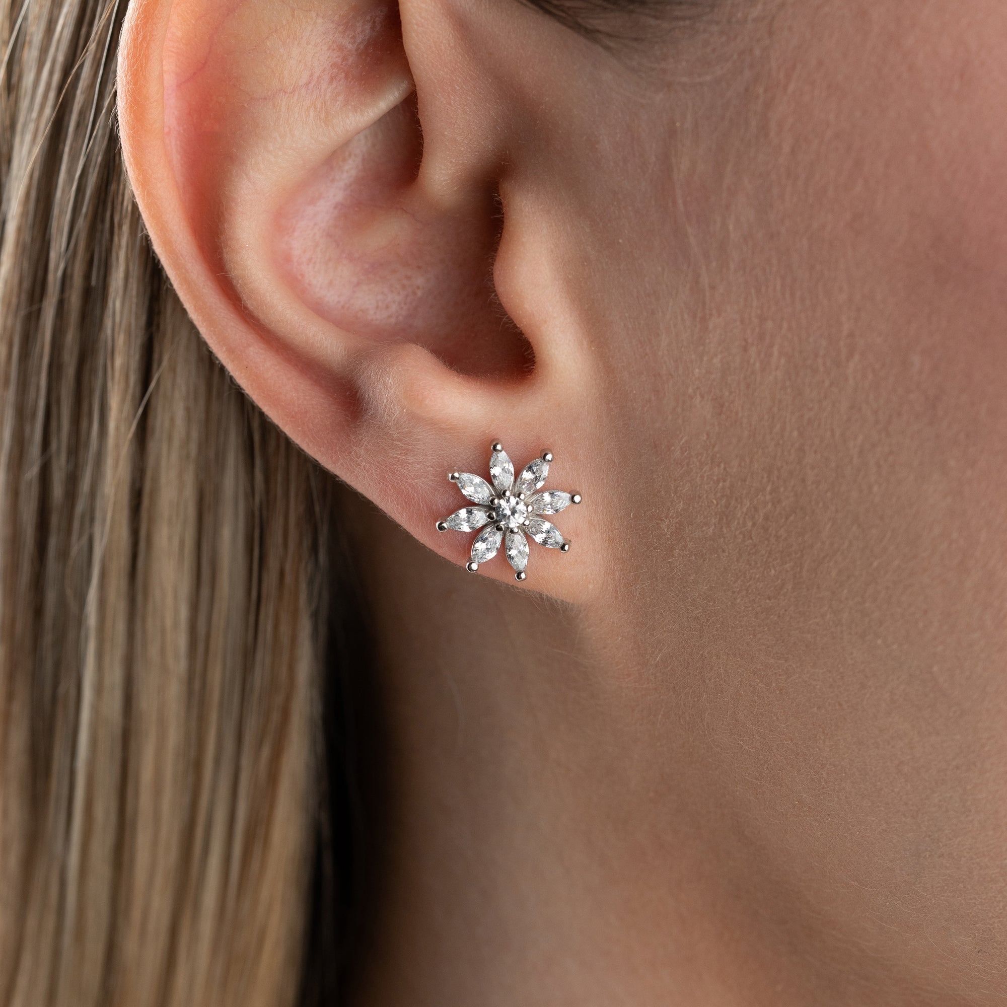 SHUTTLE STEINBLUME OHRRINGE | 925 SILBER