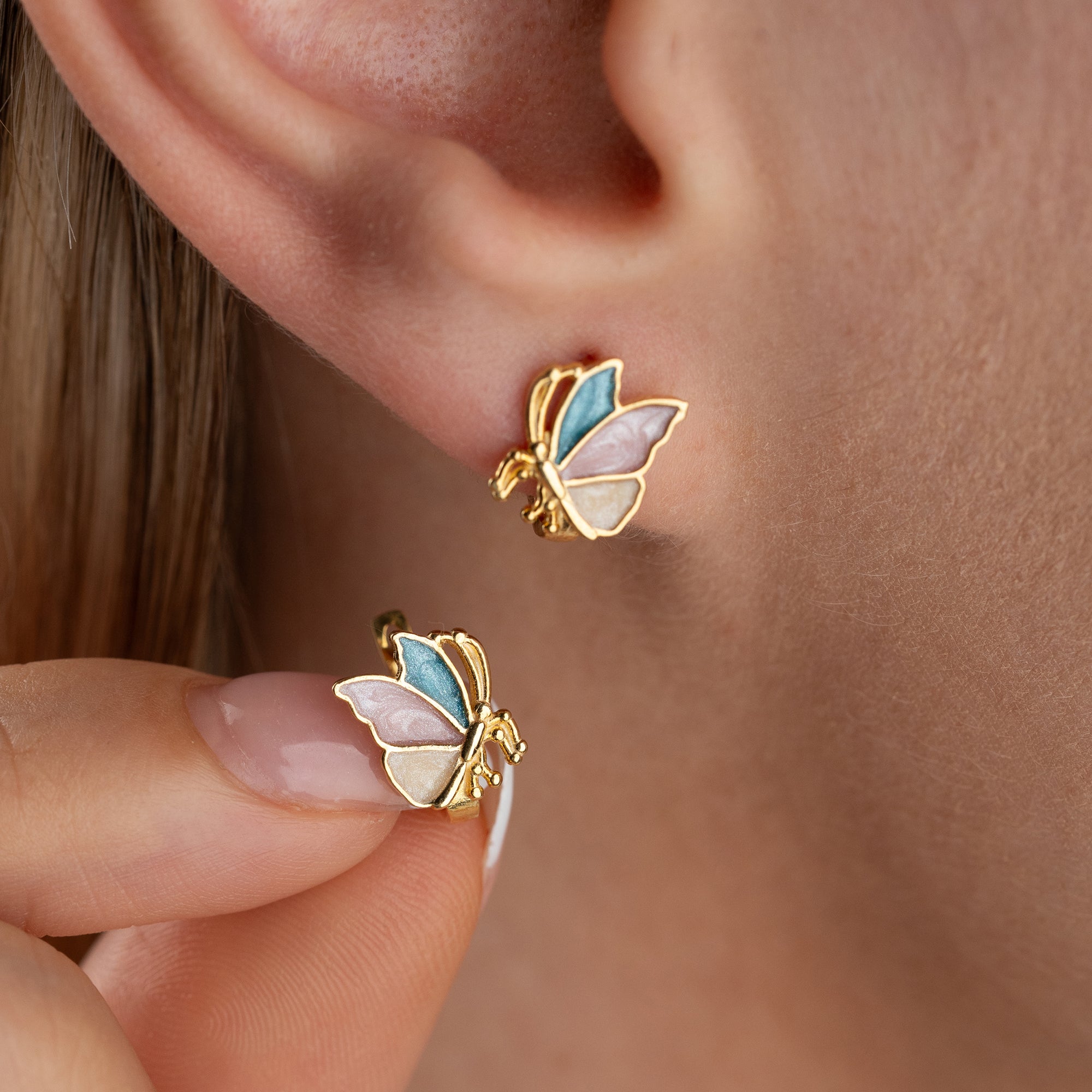 EMAİLLE SCHMETTERLING OHRRINGE | 925 SILBER