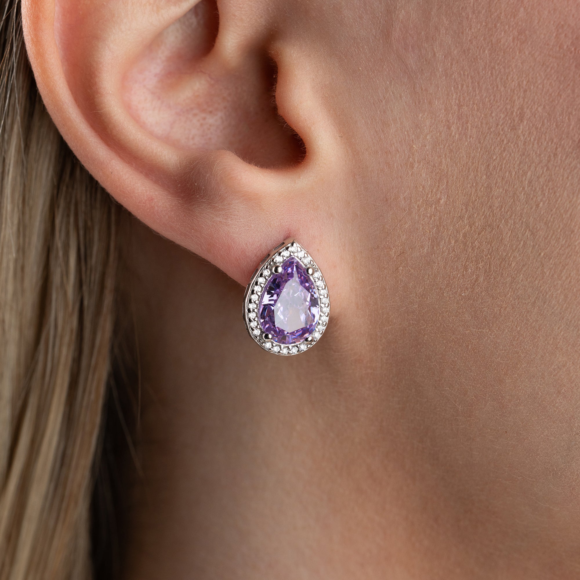 AMETHYSTSTEIN OHRRINGE | 925 SILBER