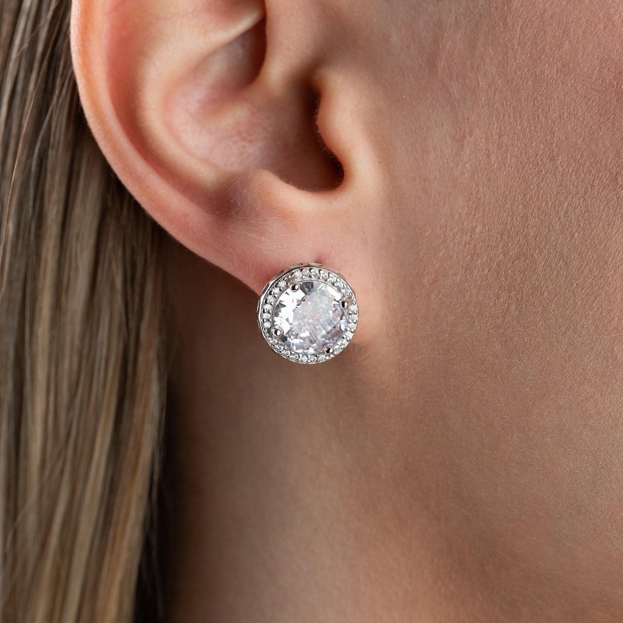 DIAMANDSTEIN OHRRINGE | 925 SILBER