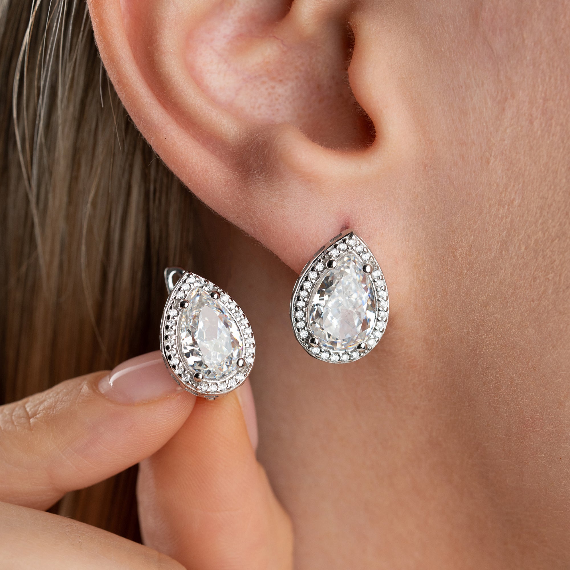 DROPSTEIN OHRRINGE | 925 SILBER