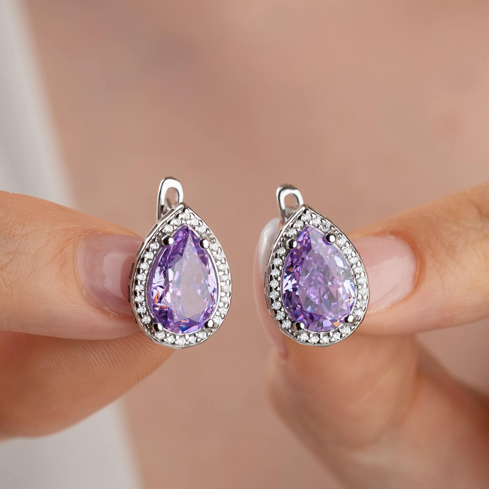 AMETHYSTSTEIN OHRRINGE | 925 SILBER