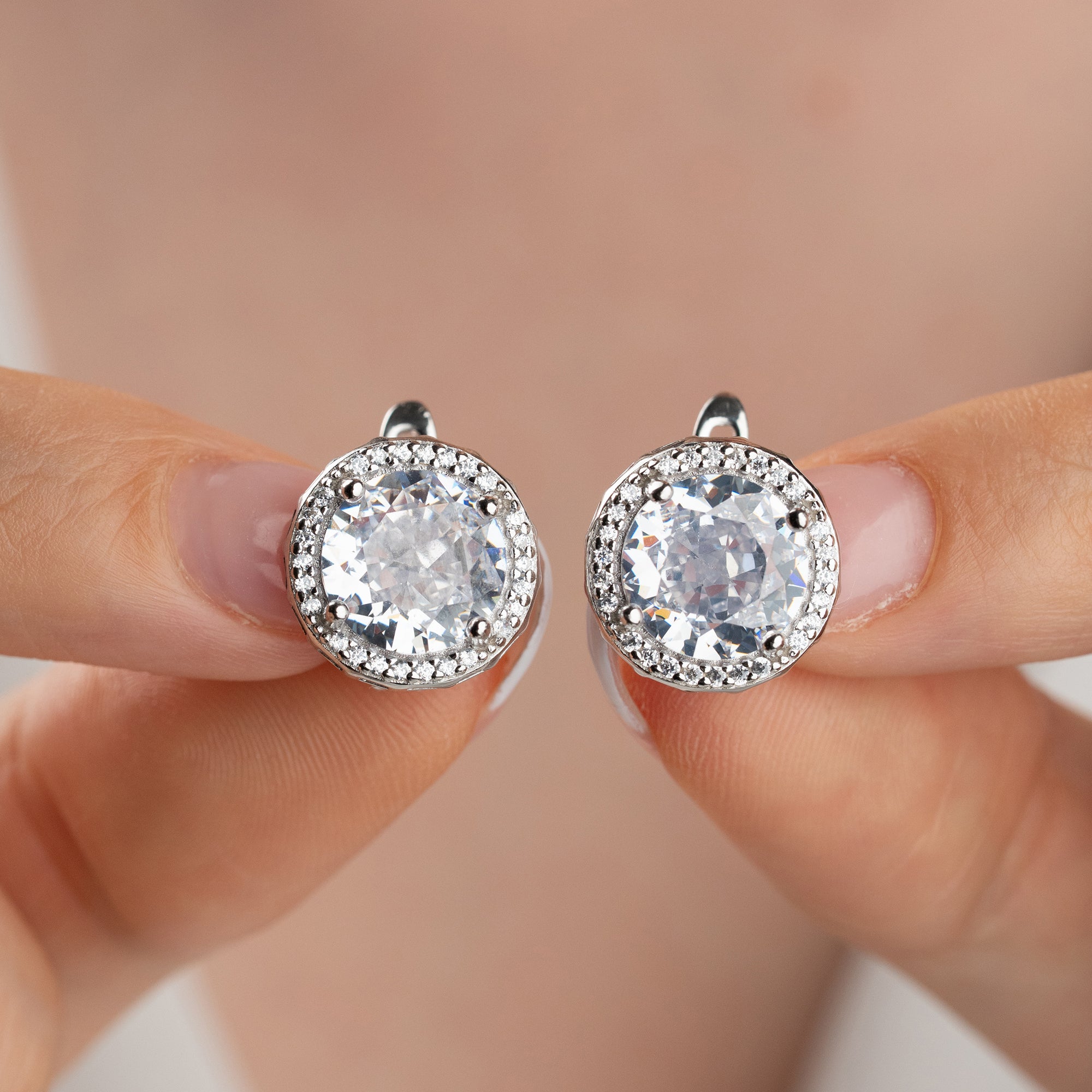 DIAMANDSTEIN OHRRINGE | 925 SILBER