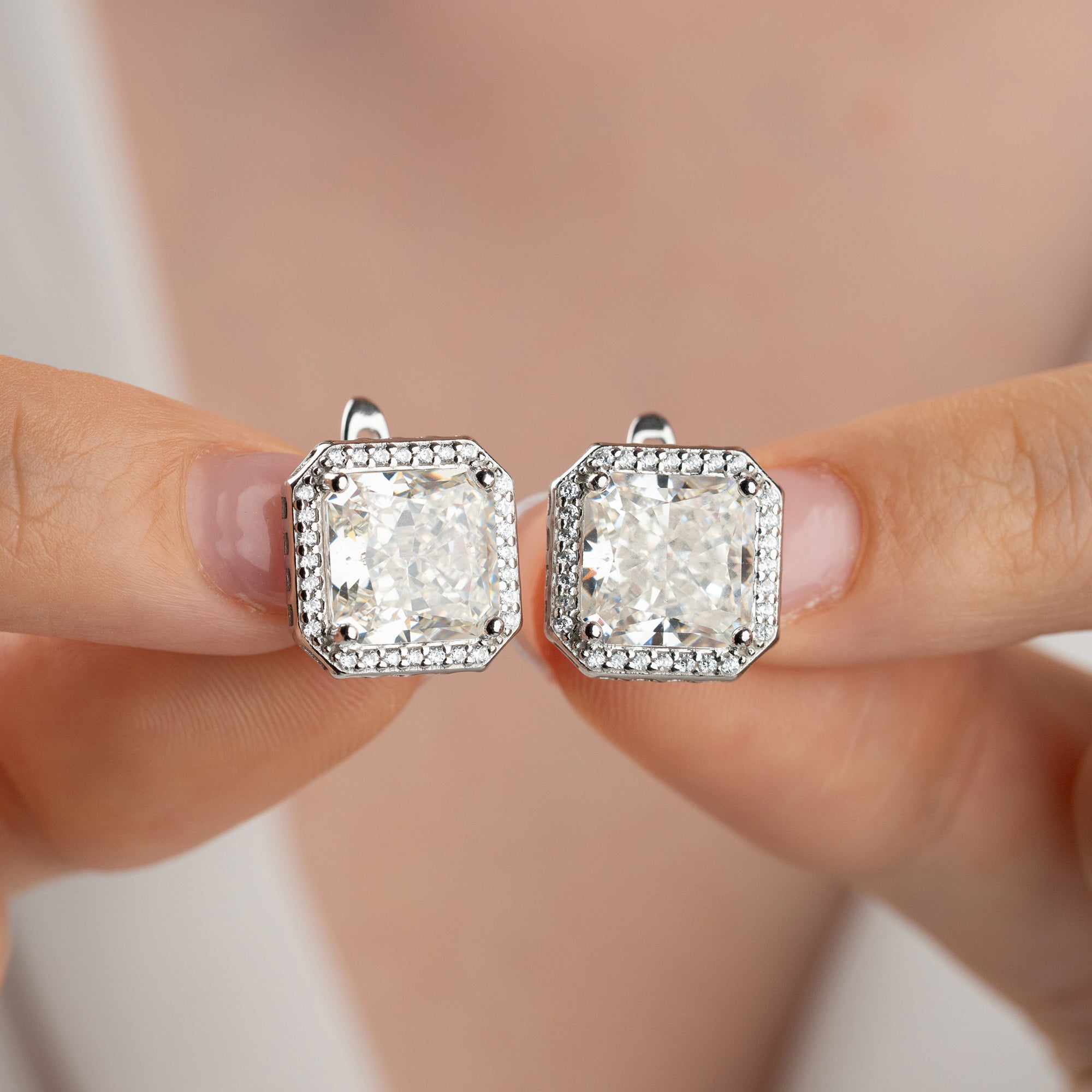 DIAMANTSTEIN OHRRINGE | 925 SILBER