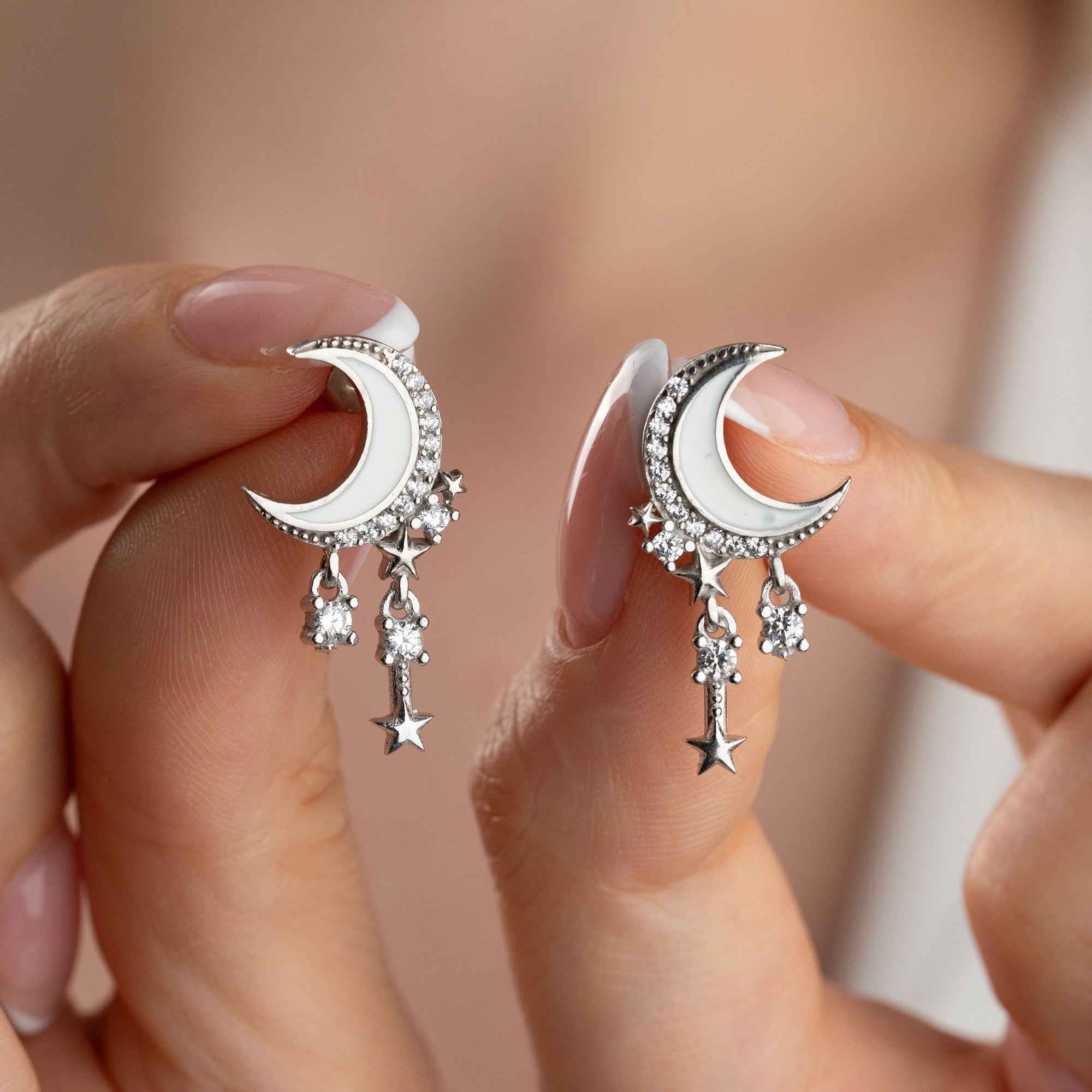 HALBMOND OHRRINGE | 925 SILBER