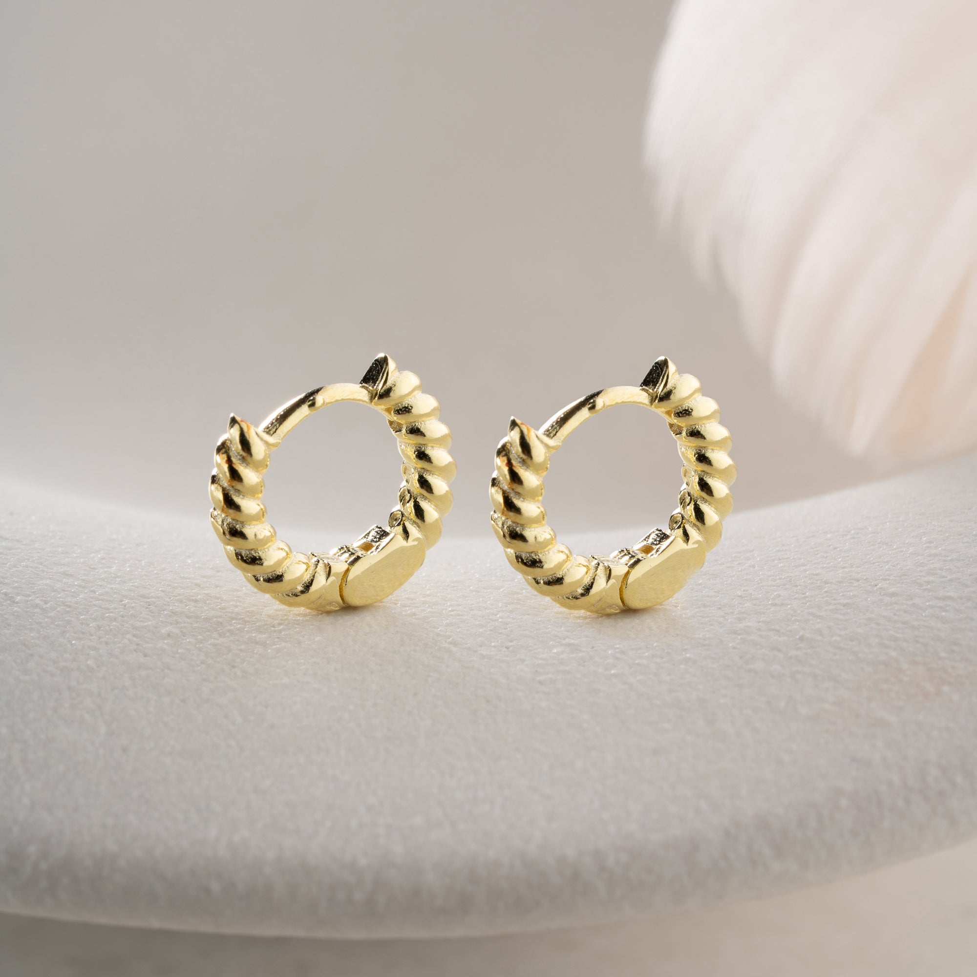 MINIMALISTISCHER GEDREHTER RING OHRRINGE | 925 SILBER