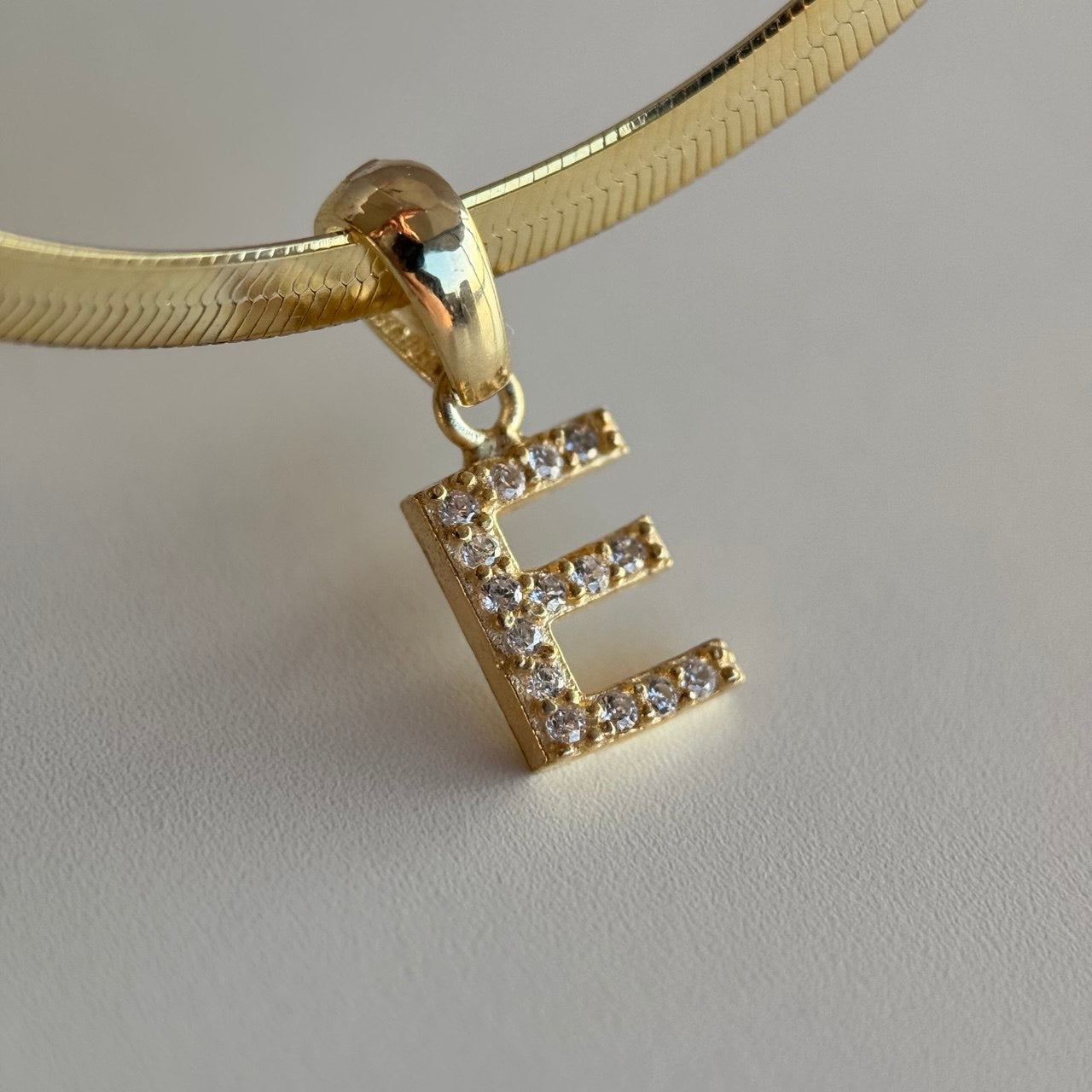 SNAKE ZIRCONIA LETTER NECKLACE | 925 SILVER