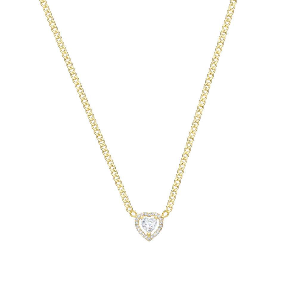 HEART ZIRKONIA HALSKETTE | 925 SILBER