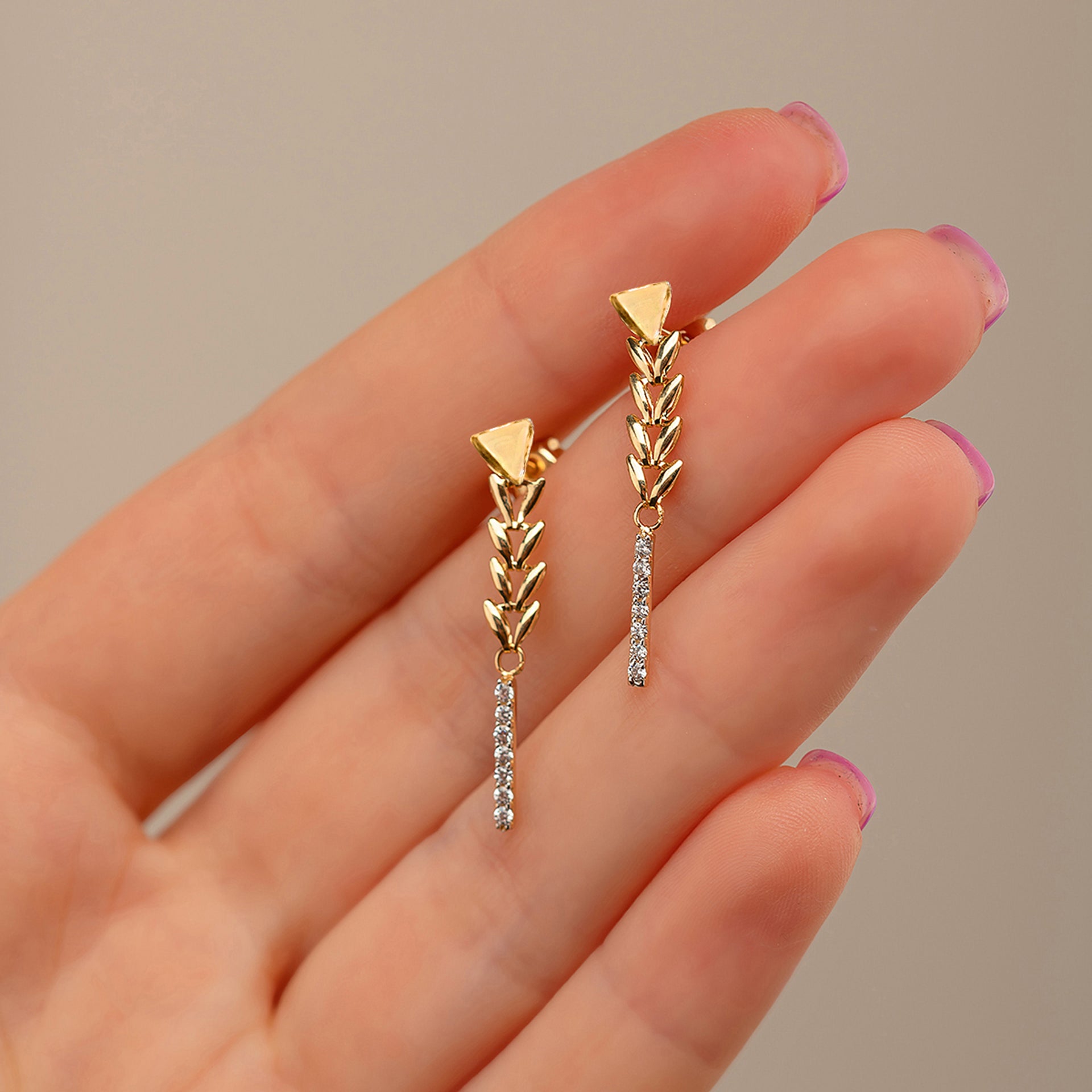 ZIRKONSTEIN PARS OHRRINGE | 14K GOLD