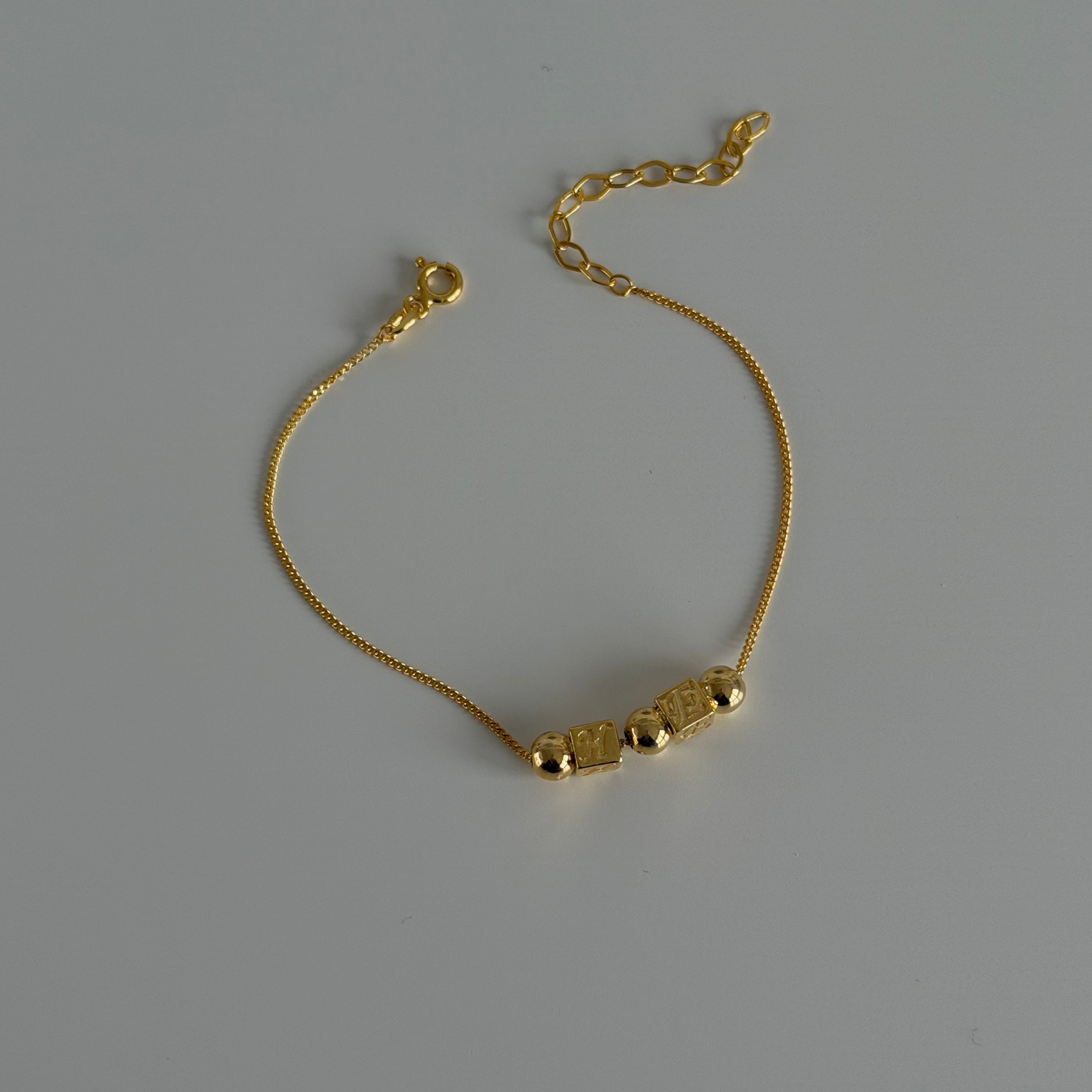 DUO WÜRFEL ARMKETTE| 925 SILBER